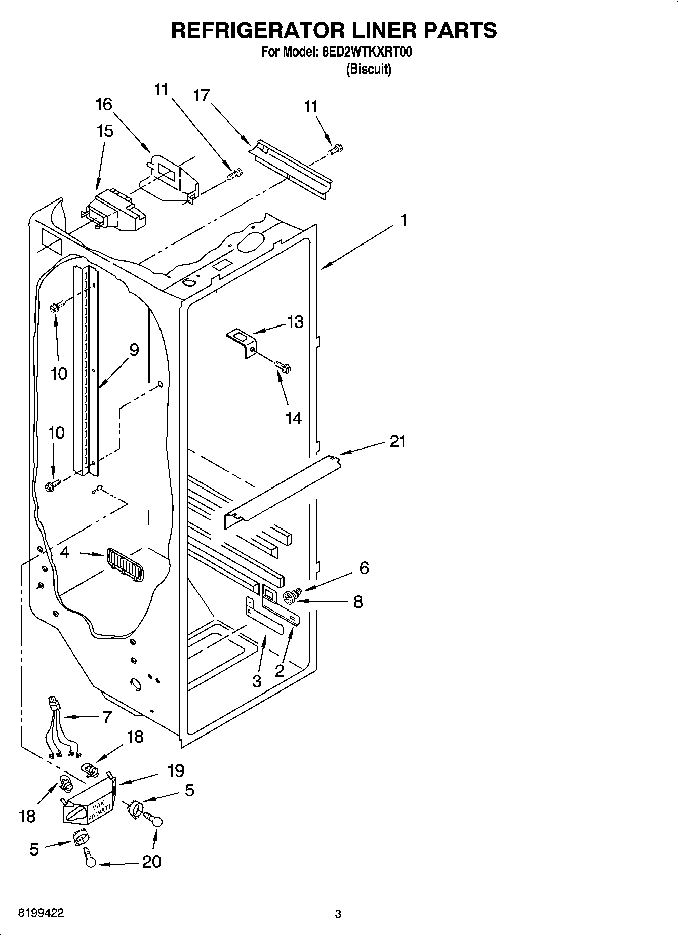 02 - REFRIGERATOR LINER PARTS
