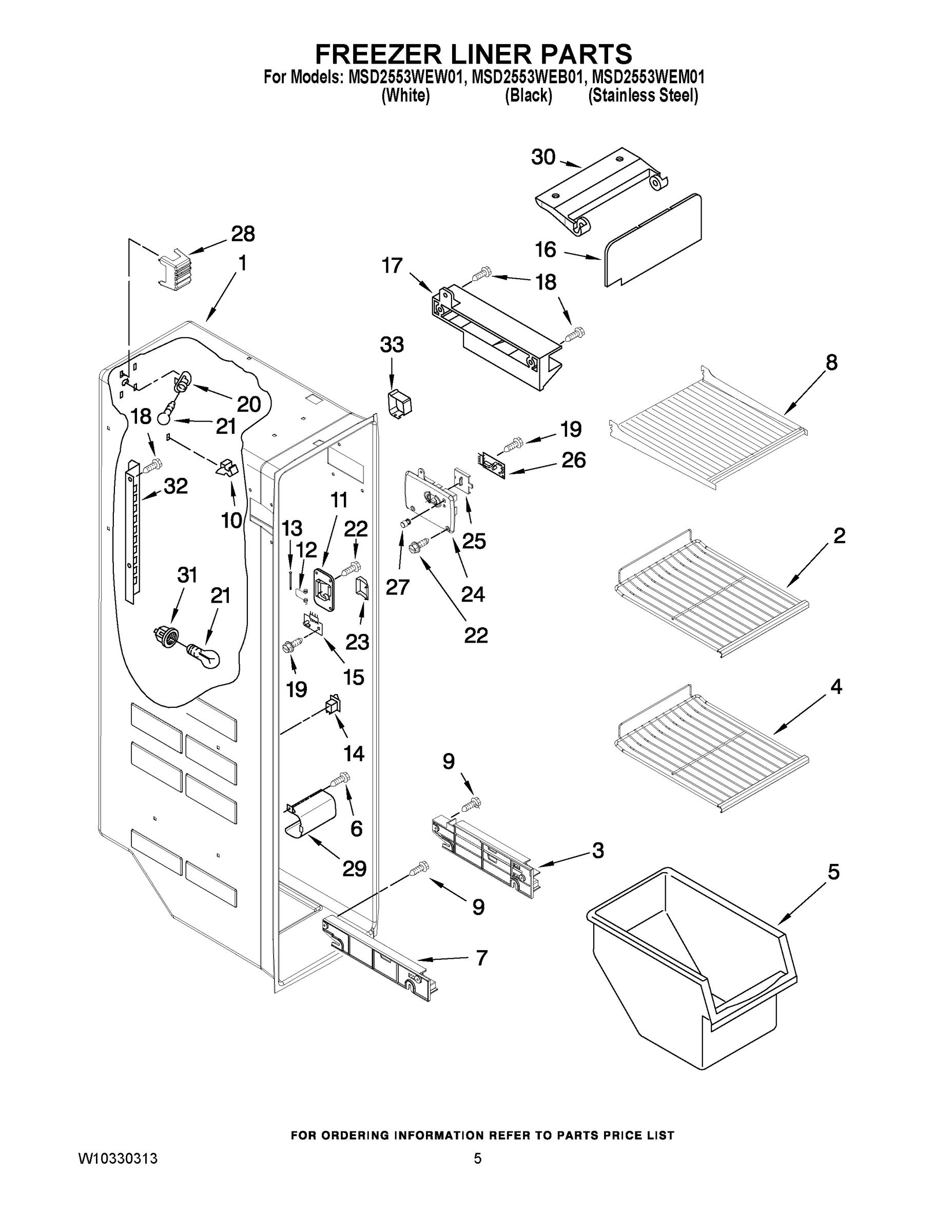 04 - FREEZER LINER PARTS