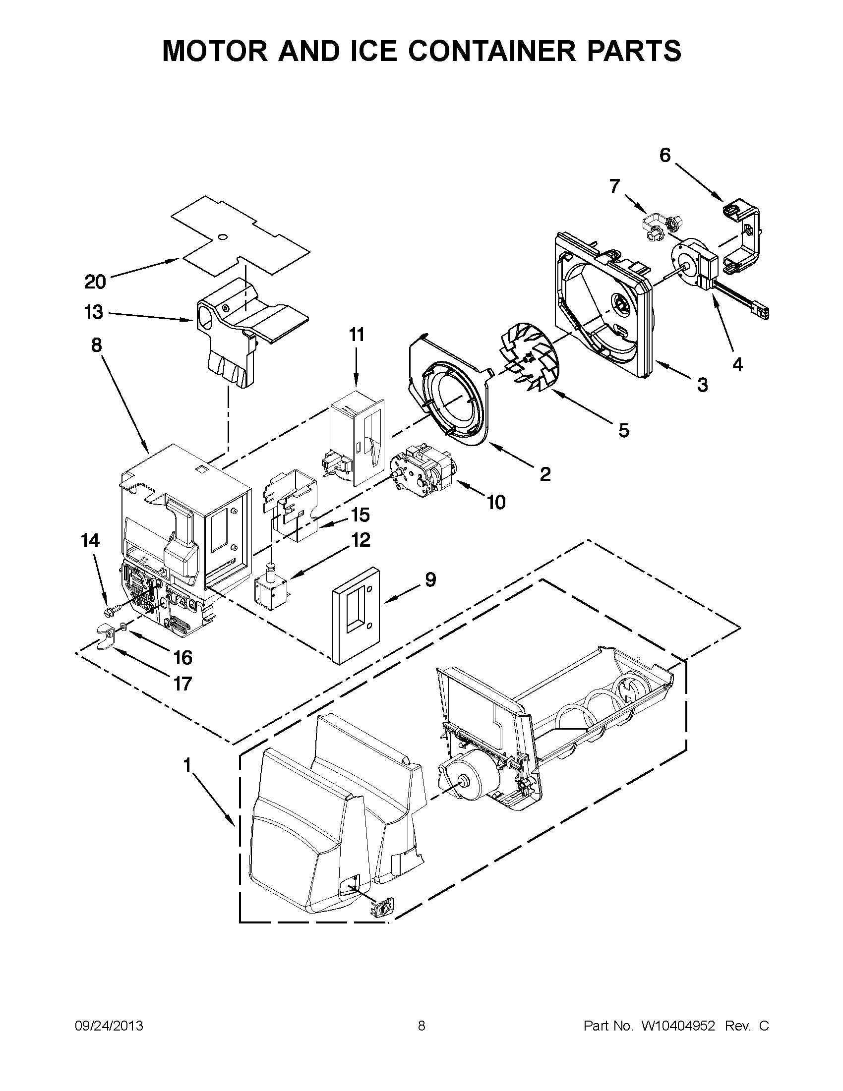 05 - MOTOR AND ICE CONTAINER PARTS