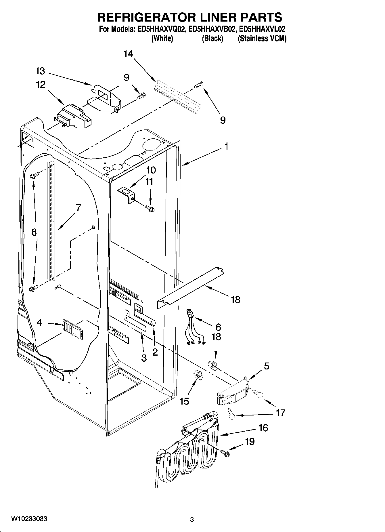02 - REFRIGERATOR LINER PARTS
