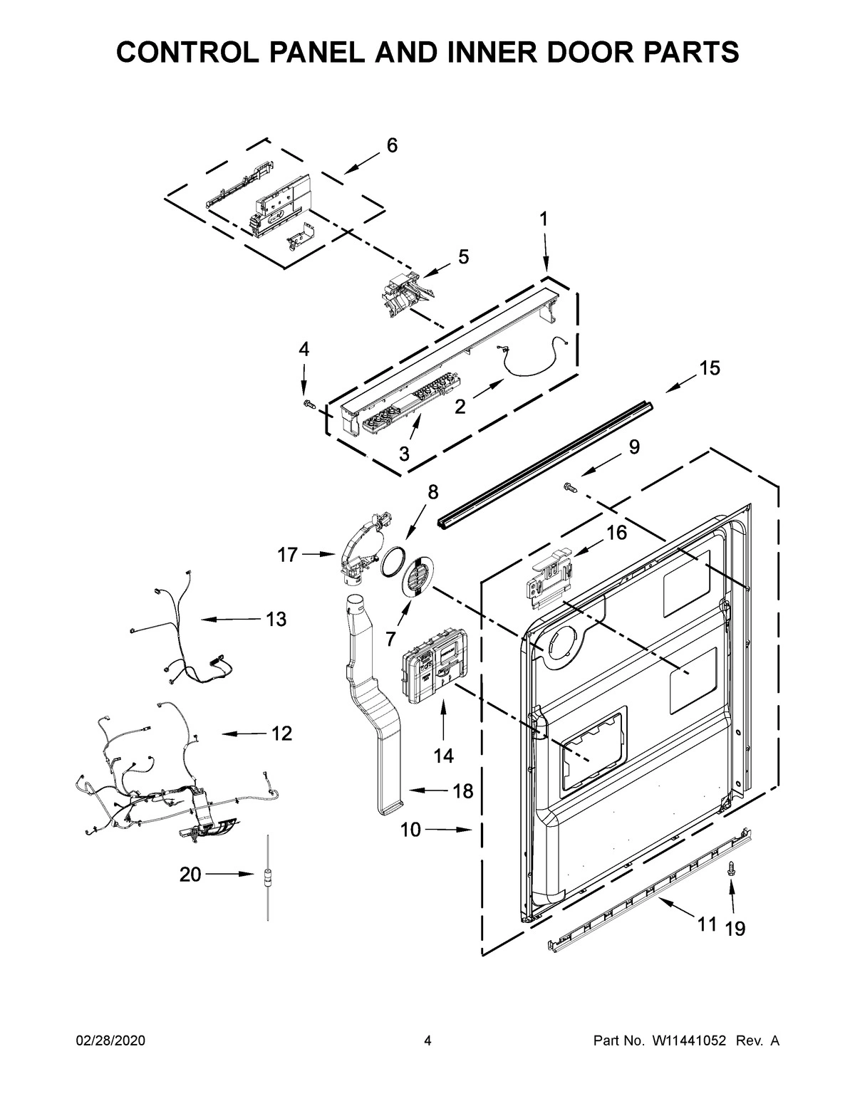 03 - CONTROL PANEL AND INNER DOOR PARTS