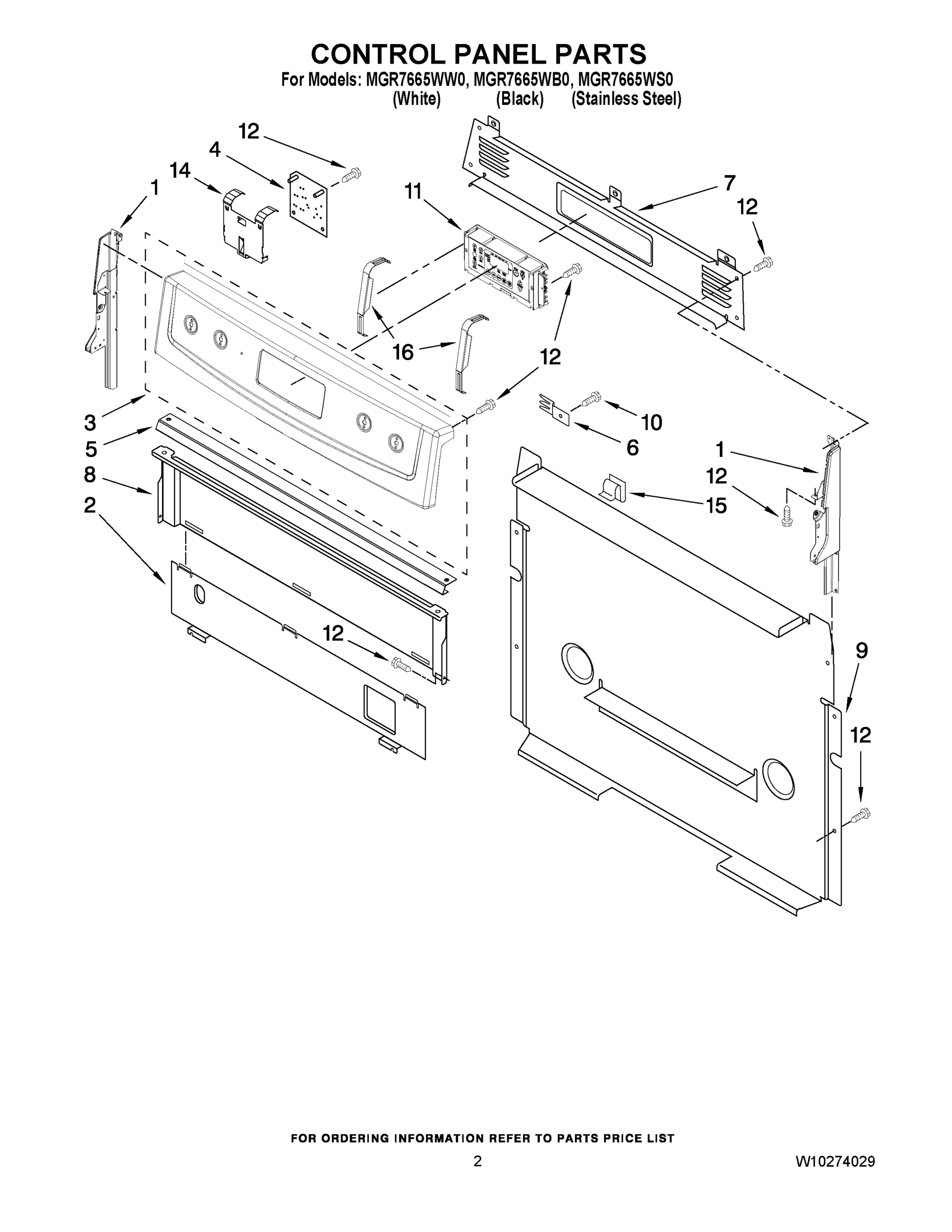 02 - CONTROL PANEL PARTS