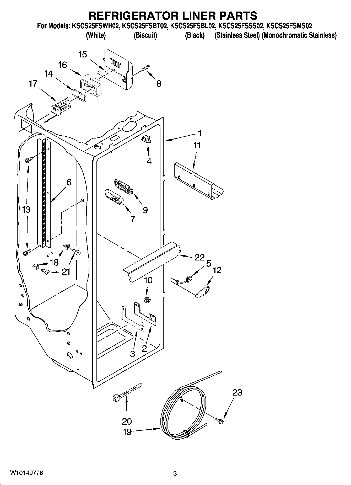02 - REFRIGERATOR LINER PARTS