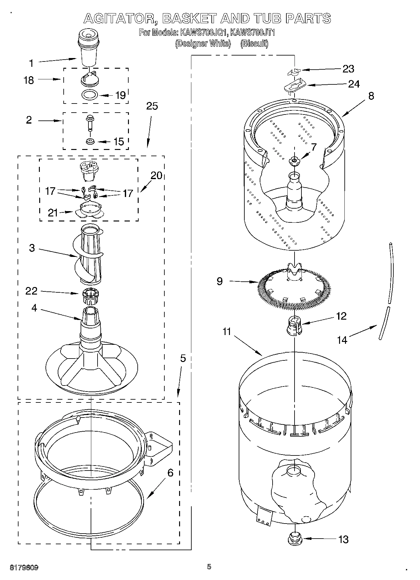 03 - AGITATOR, BASKET AND TUB