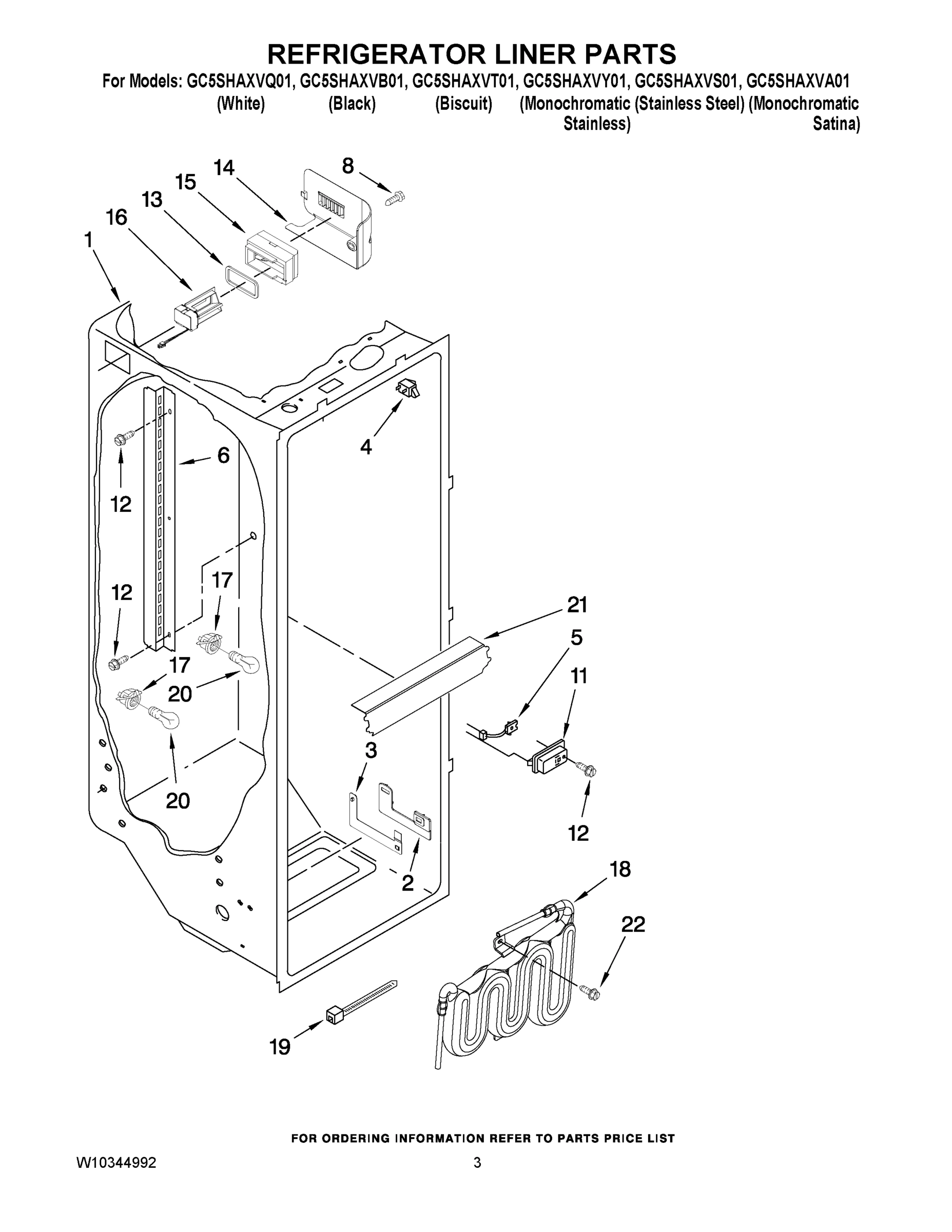 02 - REFRIGERATOR LINER PARTS