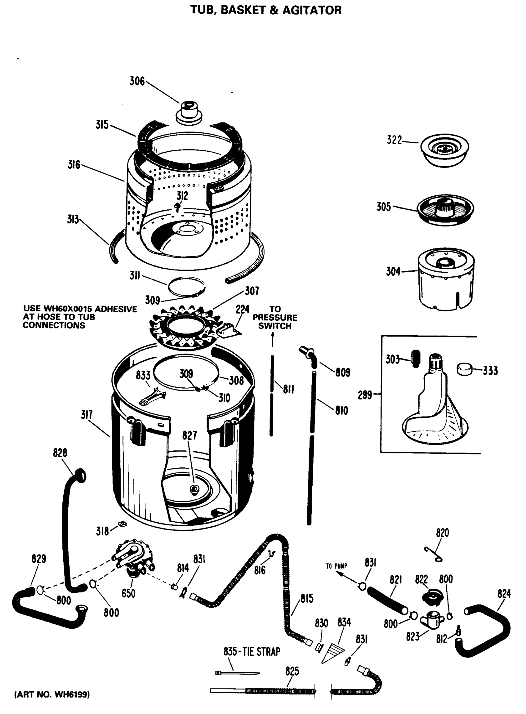 TUB, BASKET & AGITATOR