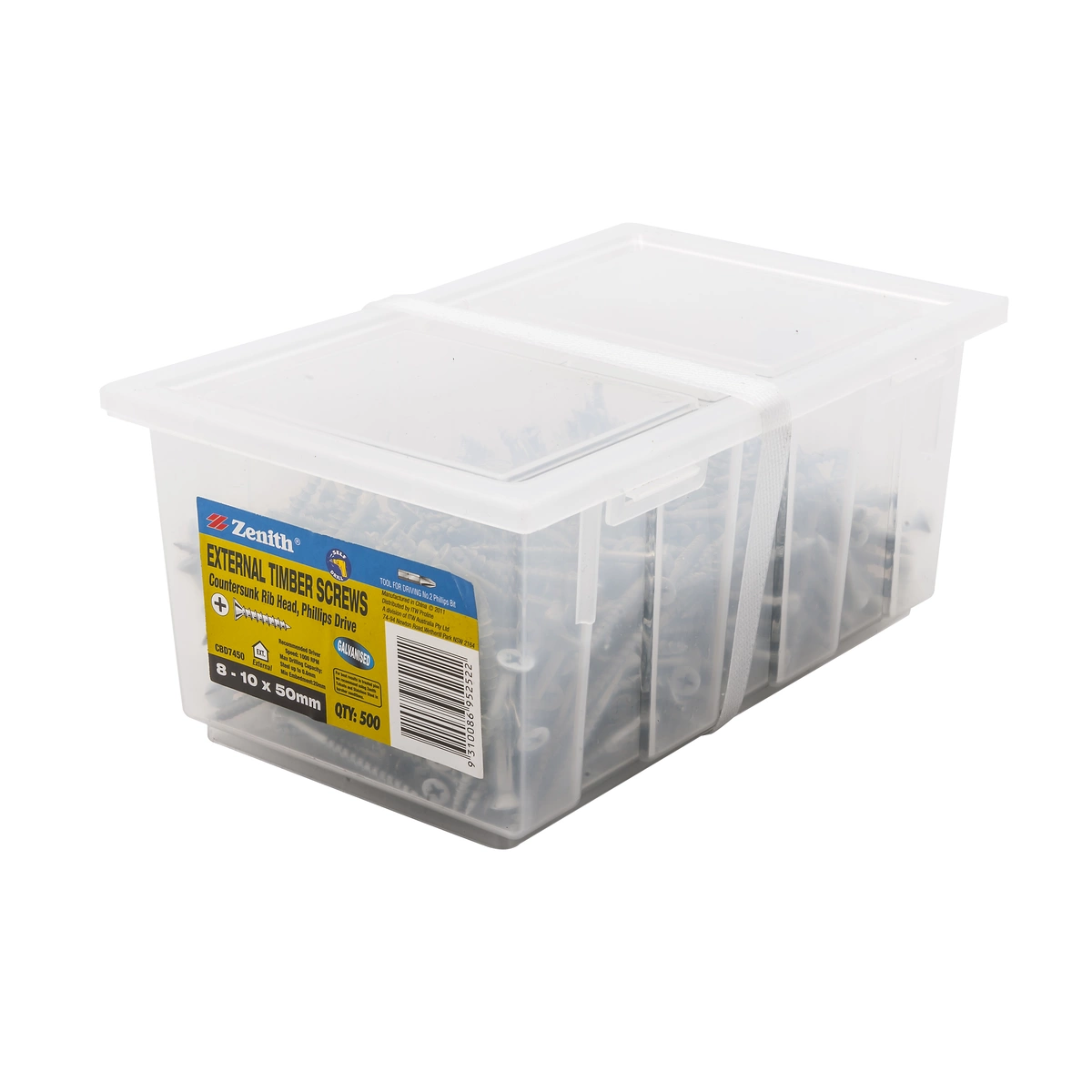 ZENITH® 8G x 50mm Galvanised Timber Screws (Phillips Drive) – 500 Pack
