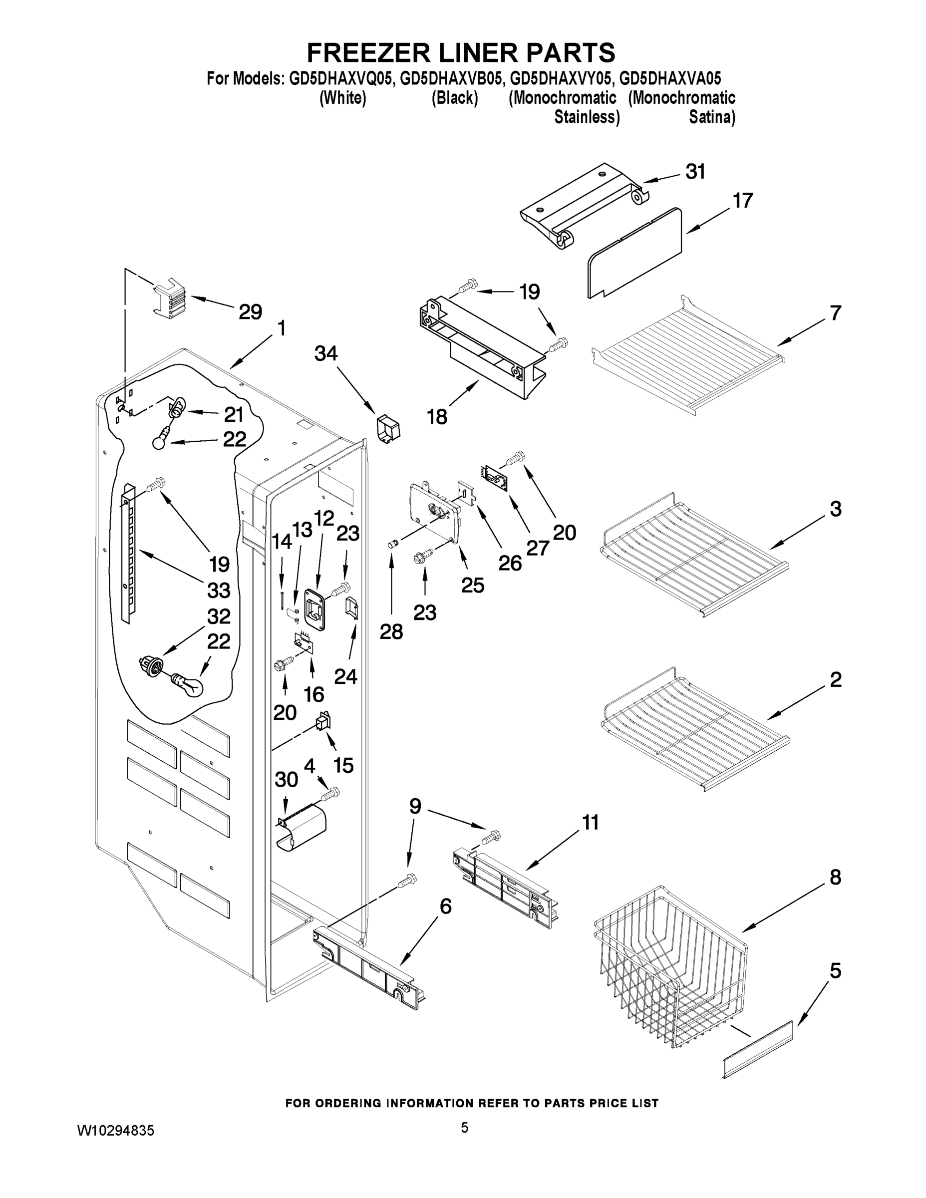 04 - FREEZER LINER PARTS