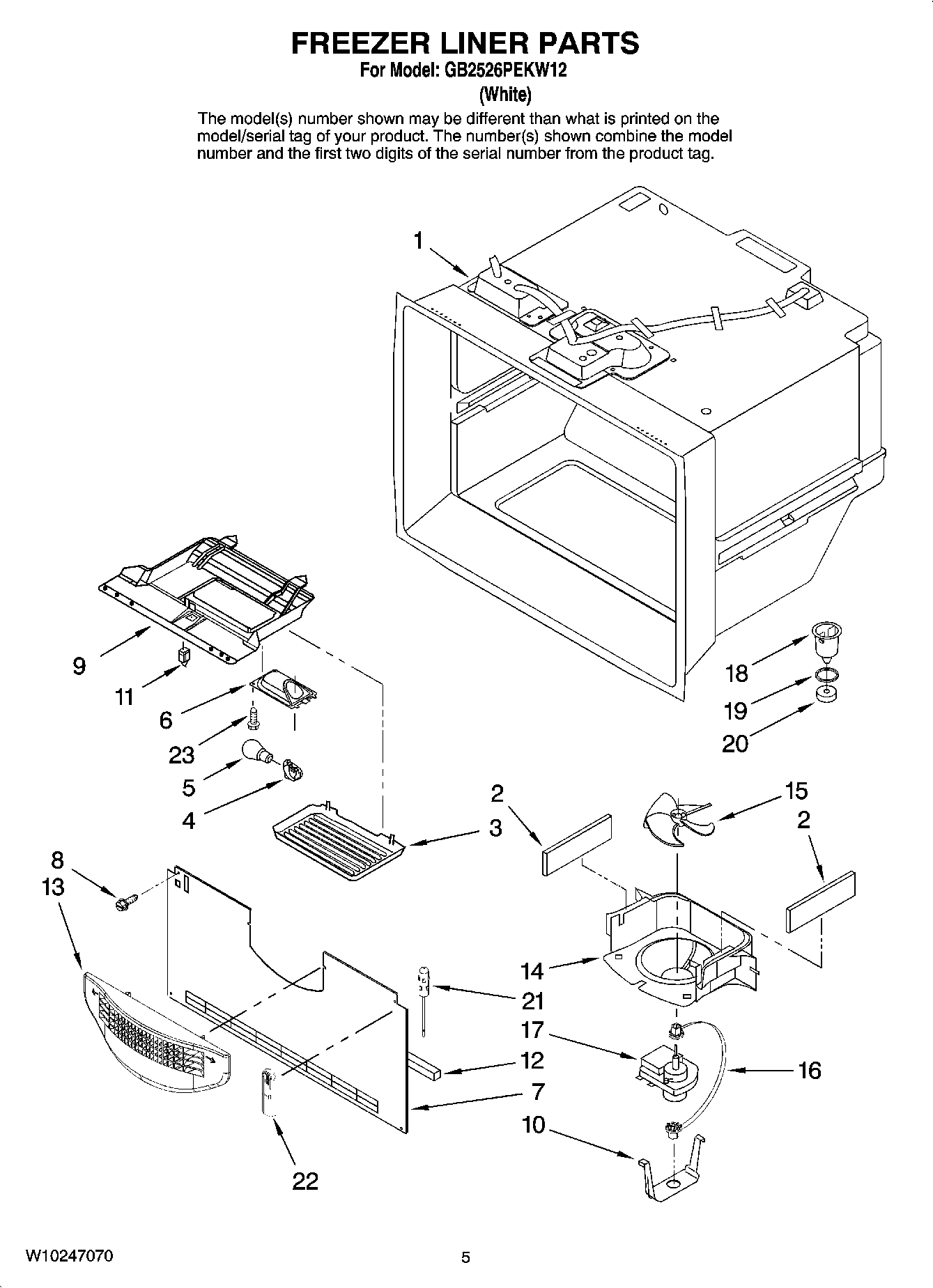 03 - FREEZER LINER PARTS