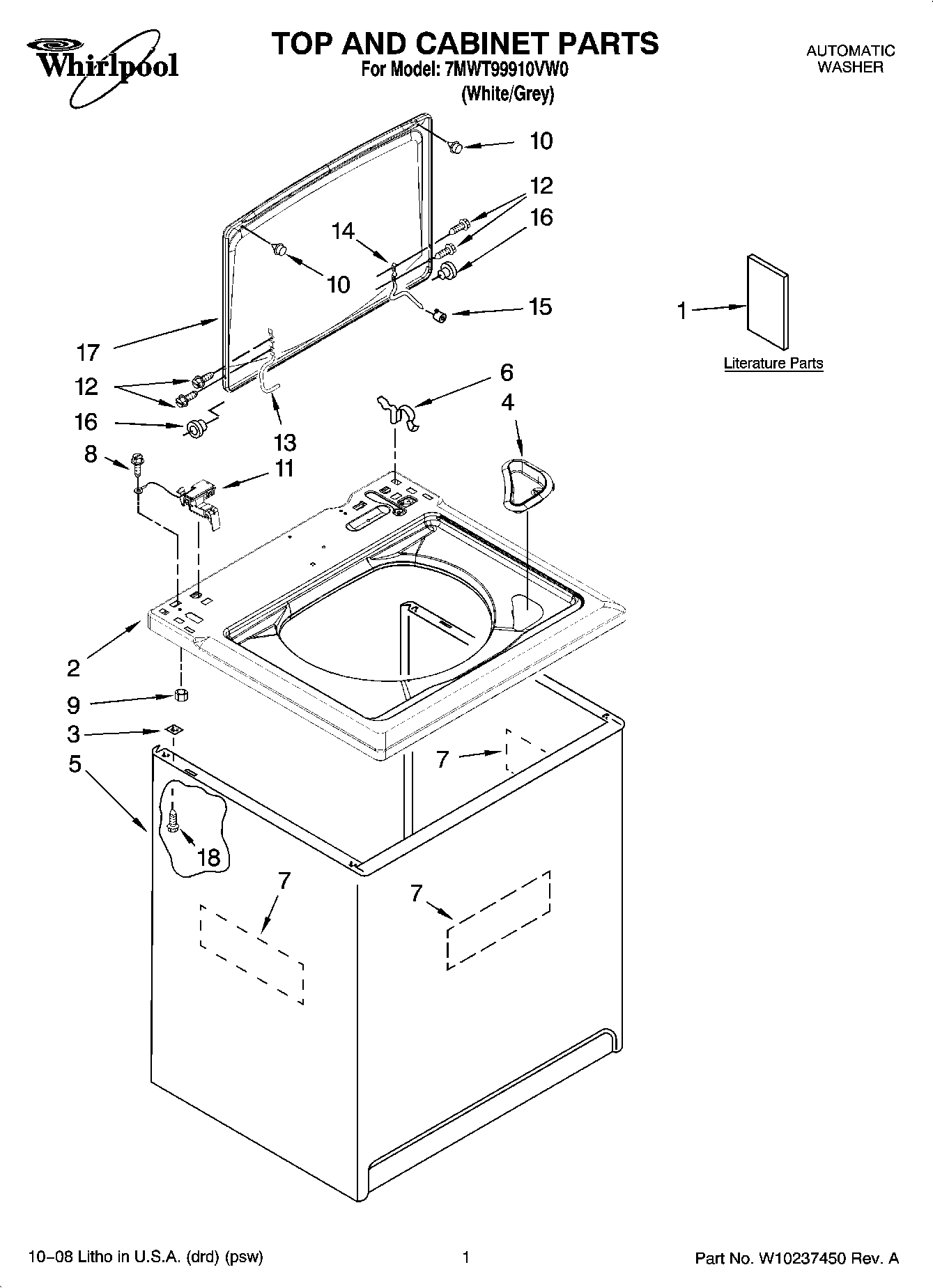 01 - TOP AND CABINET PARTS
