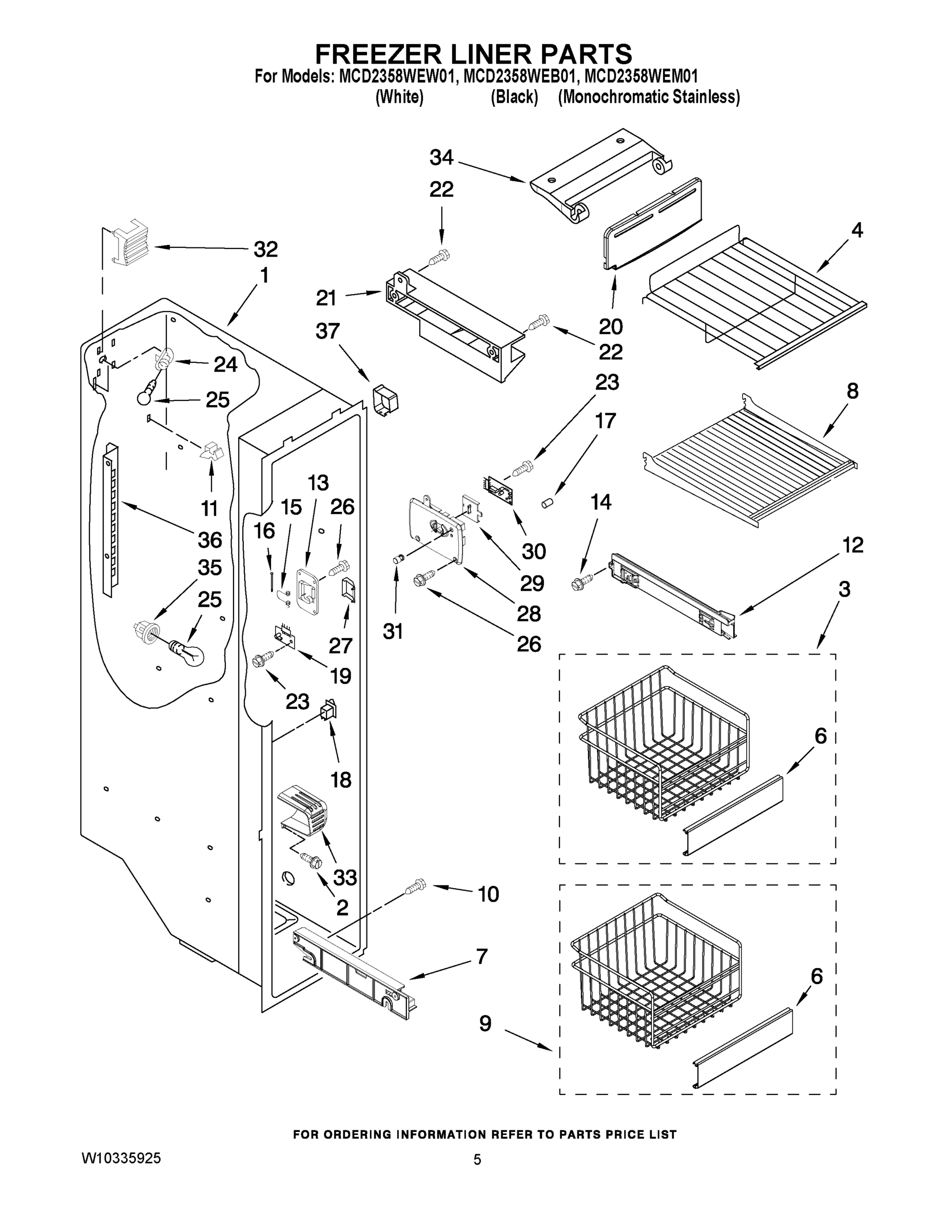 04 - FREEZER LINER PARTS