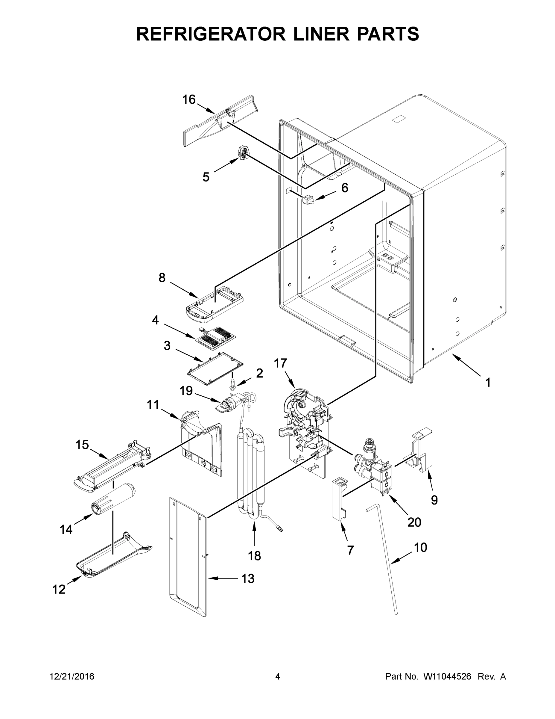 03 - REFRIGERATOR LINER PARTS