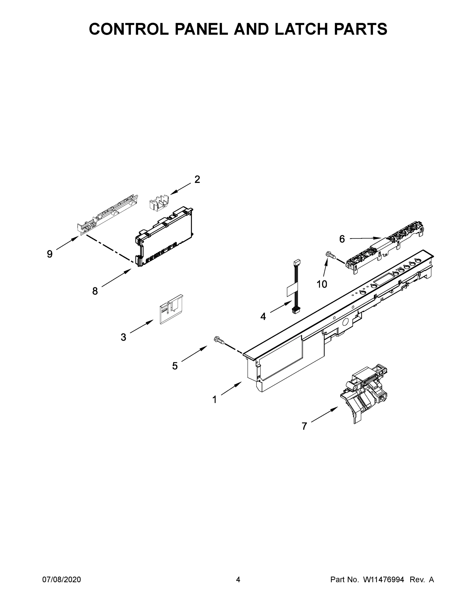 03 - CONTROL PANEL AND LATCH PARTS