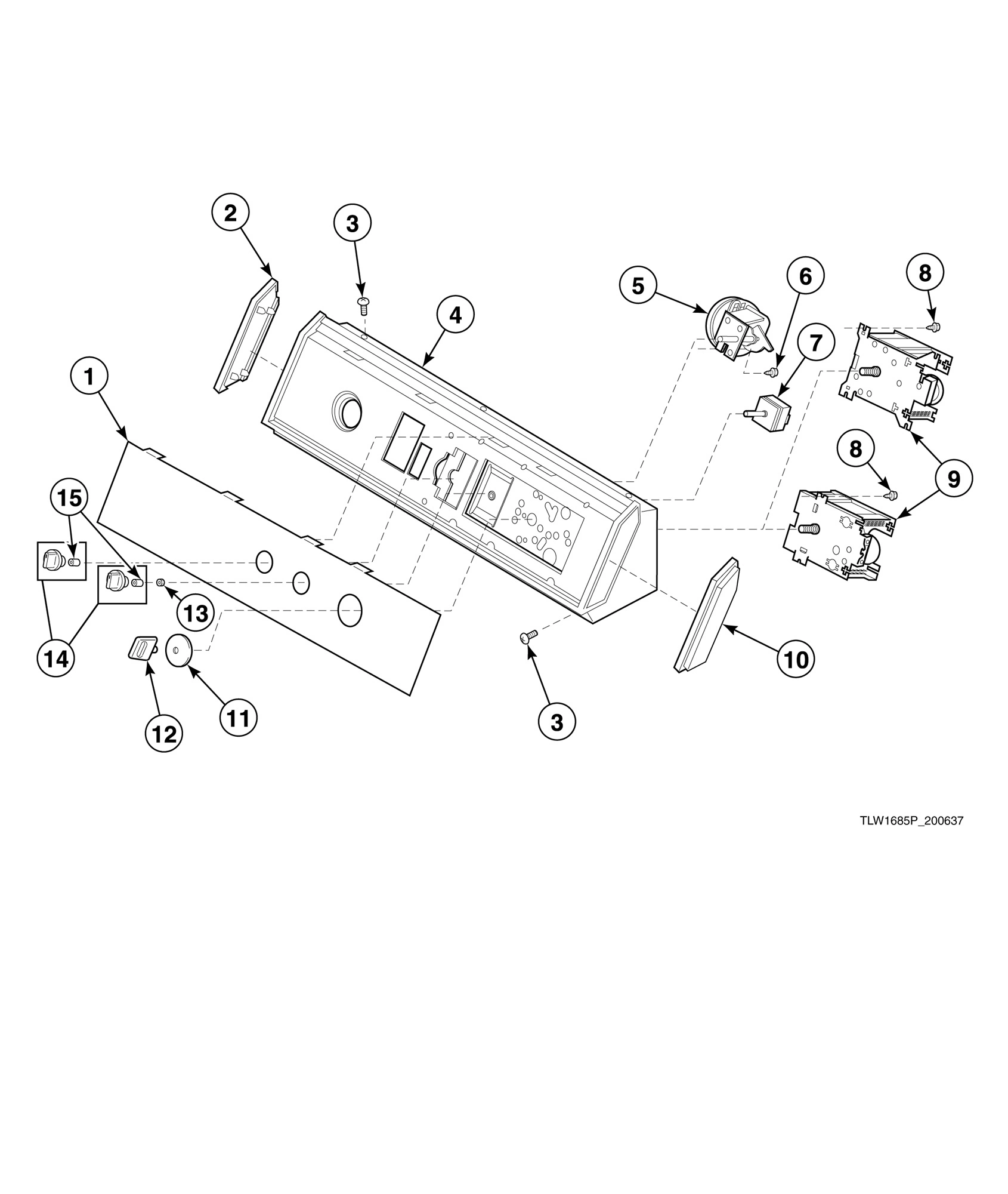Graphic Panel, Control Hood and Controls (Drawing 8 of 9)