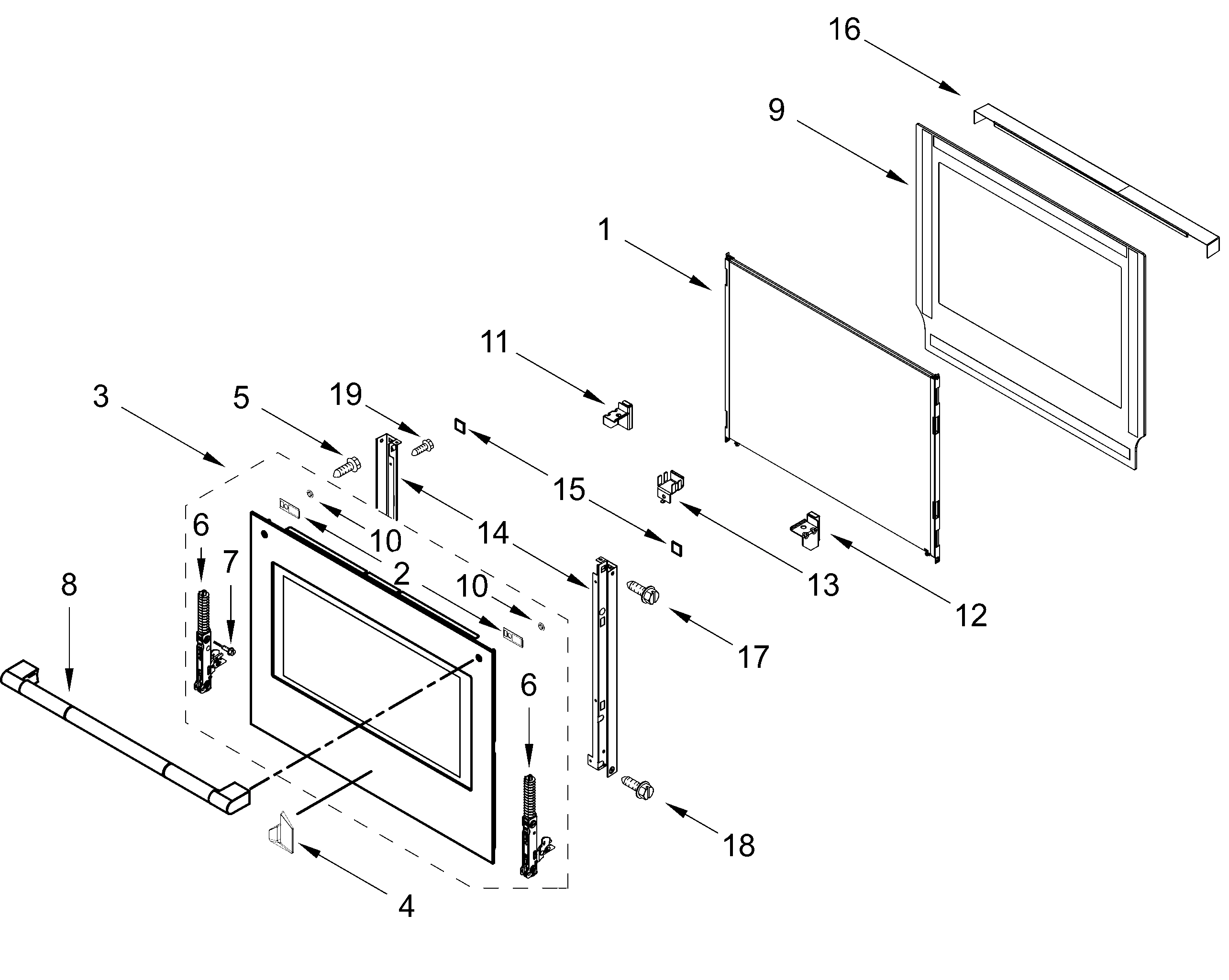 LOWER OVEN DOOR PARTS