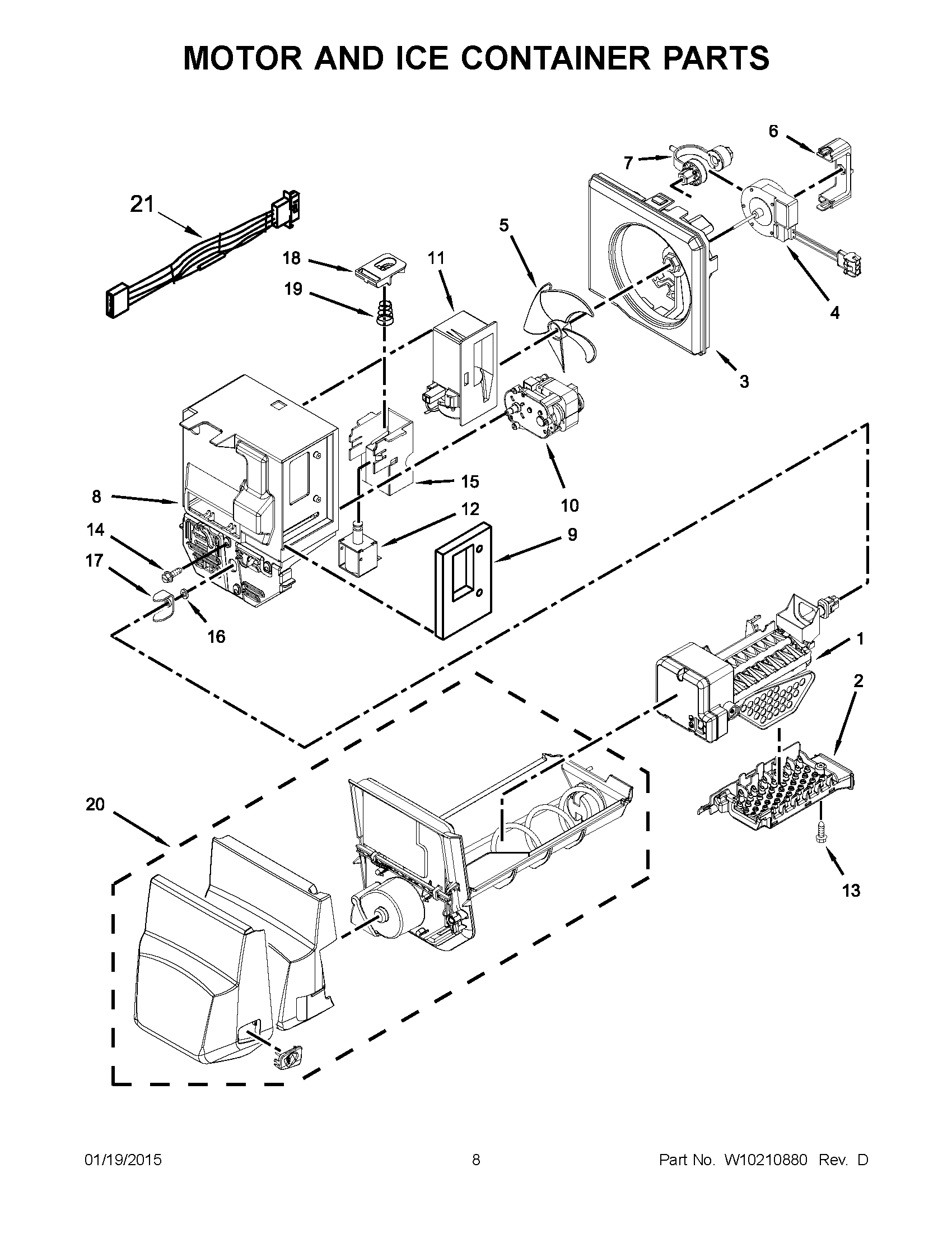 05 - MOTOR AND ICE CONTAINER PARTS
