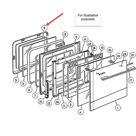574305 Fisher & Paykel Inner Glass Gasket Pyr