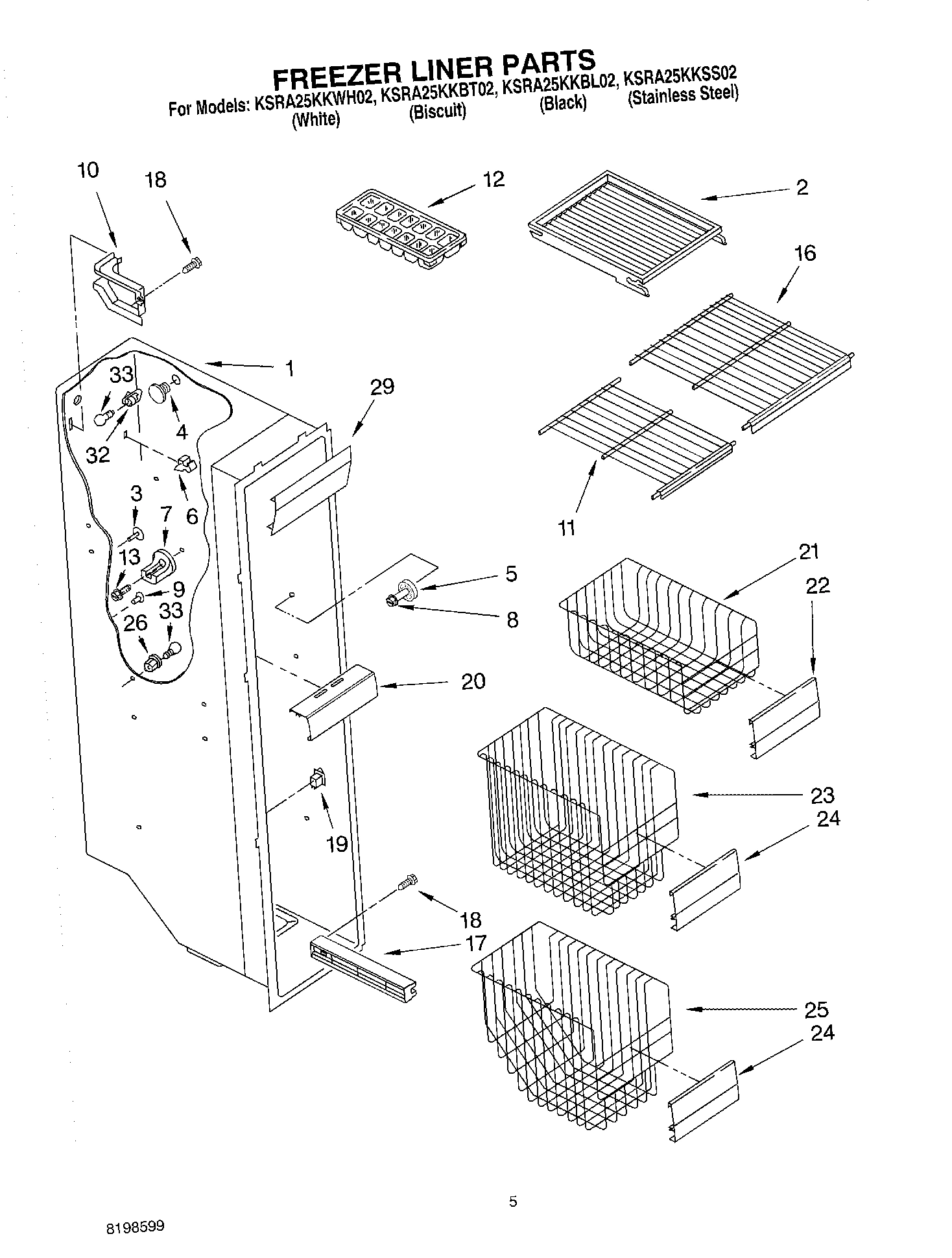 04 - FREEZER LINER PARTS