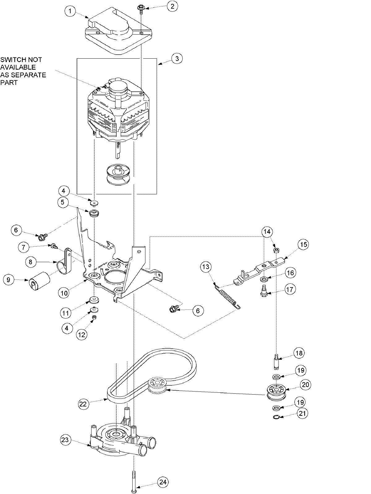 07 - MOTOR, BELT, PUMP, AND IDLER ASSY