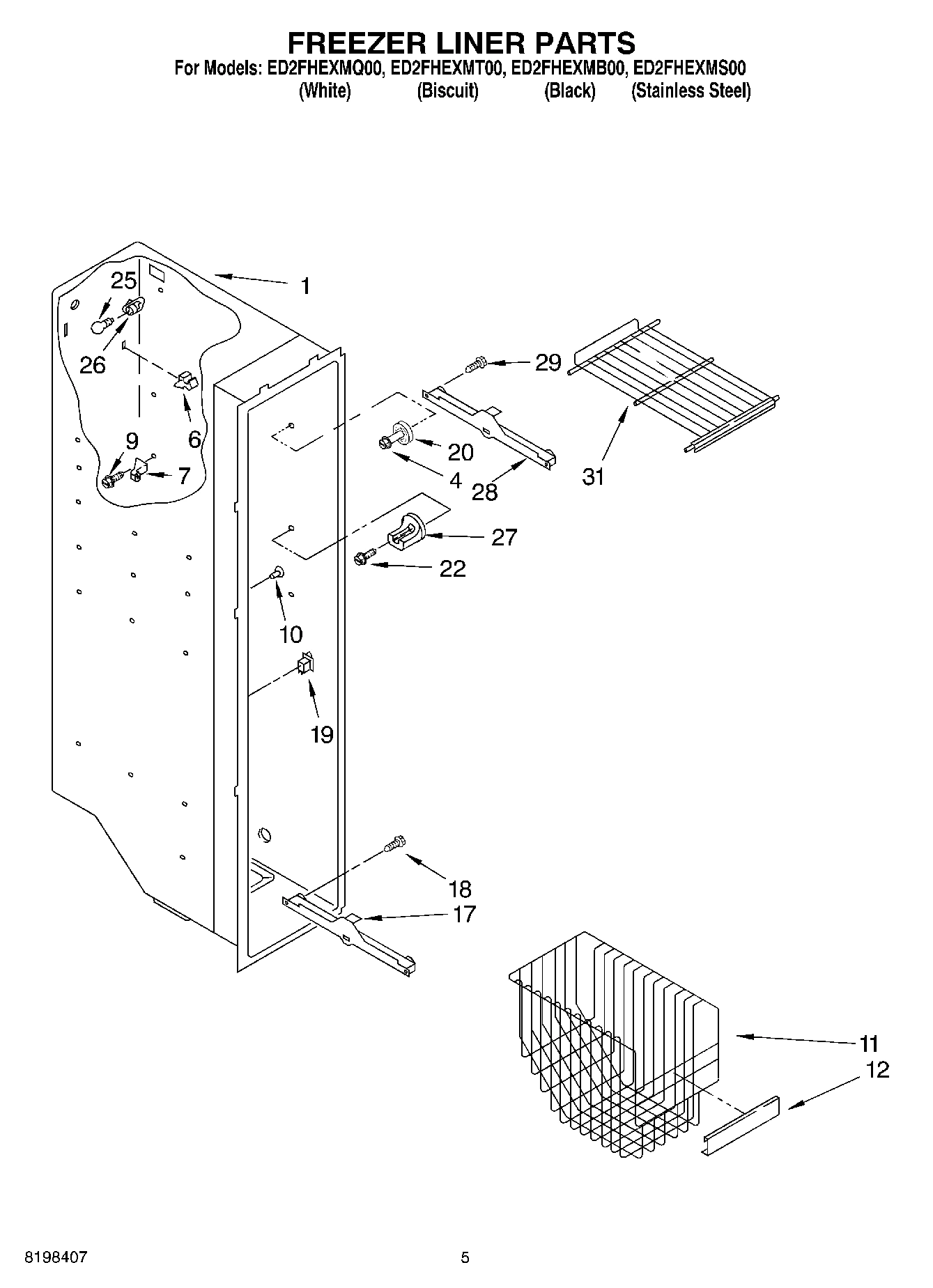 04 - FREEZER LINER PARTS