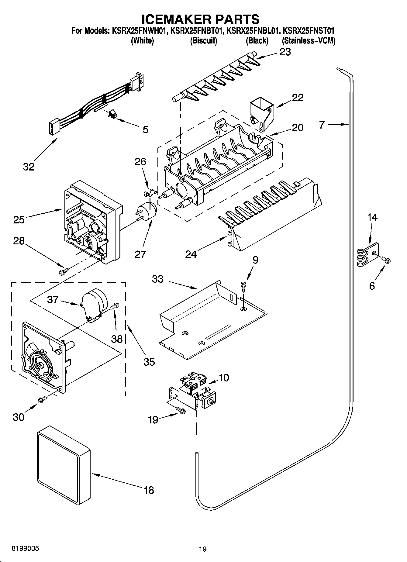 12 - ICEMAKER PARTS, PARTS NOT ILLUSTRATED