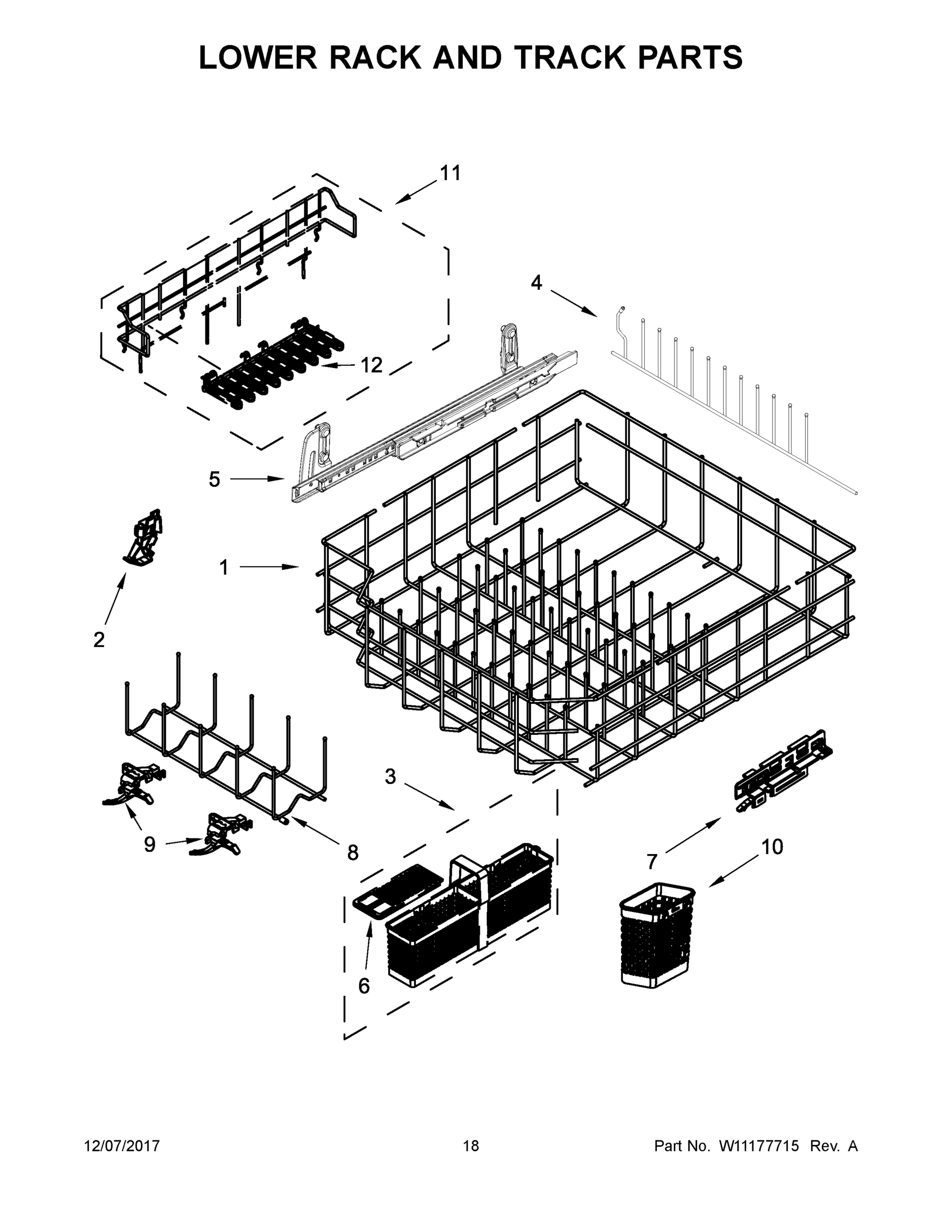 10 - LOWER RACK AND TRACK PARTS