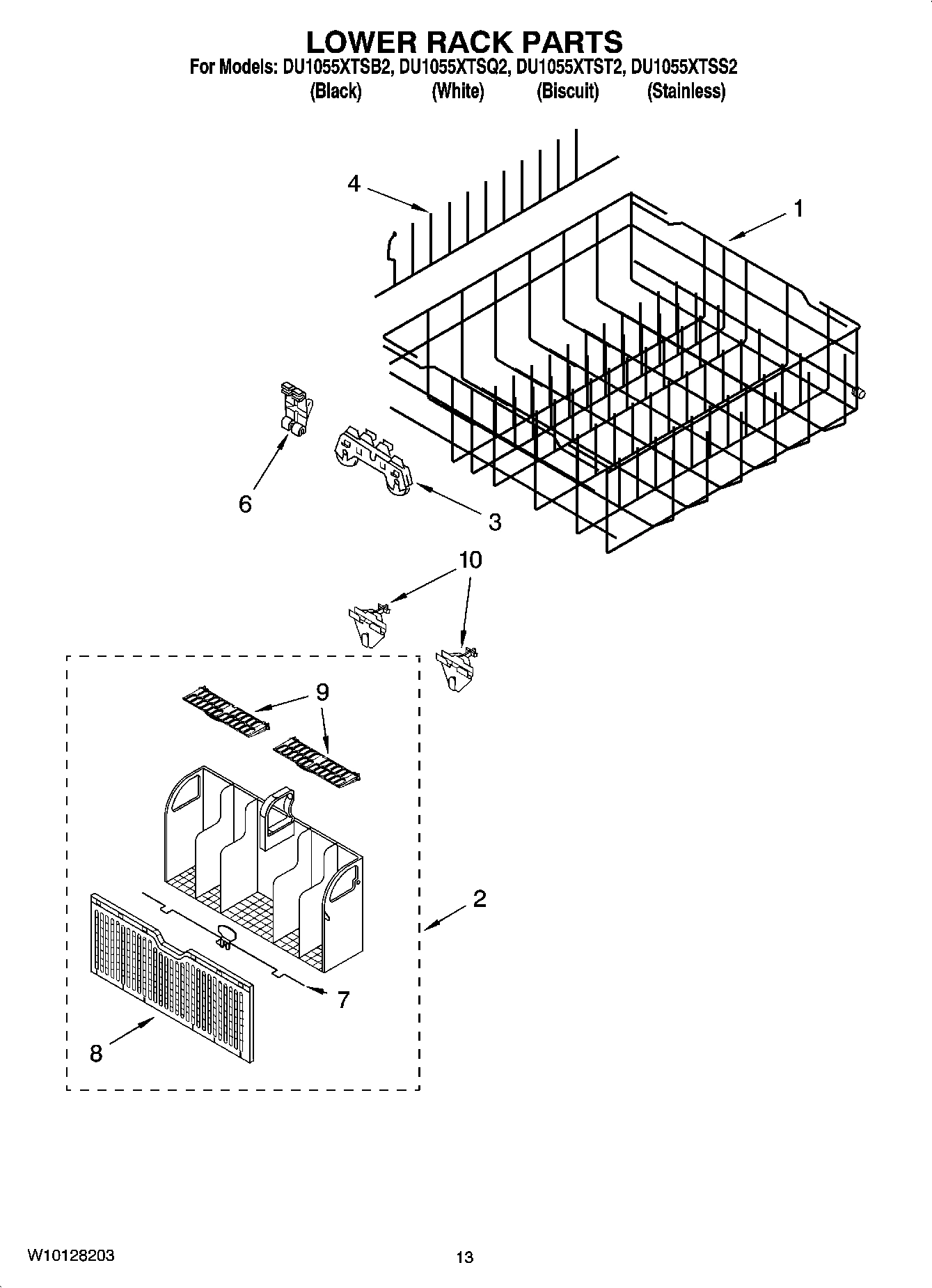 11 - LOWER RACK PARTS, OPTIONAL PARTS (NOT INCLUDED)