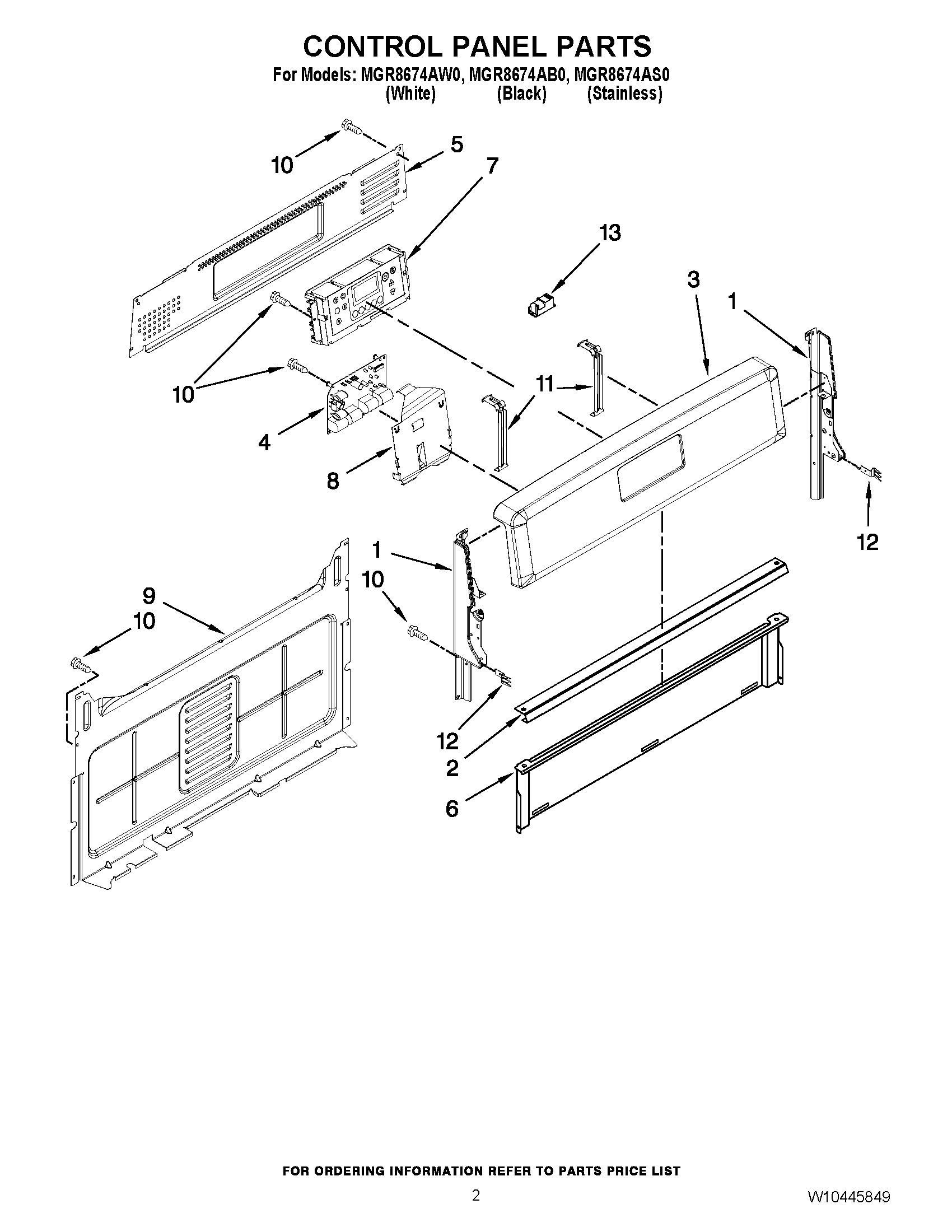 02 - CONTROL PANEL PARTS