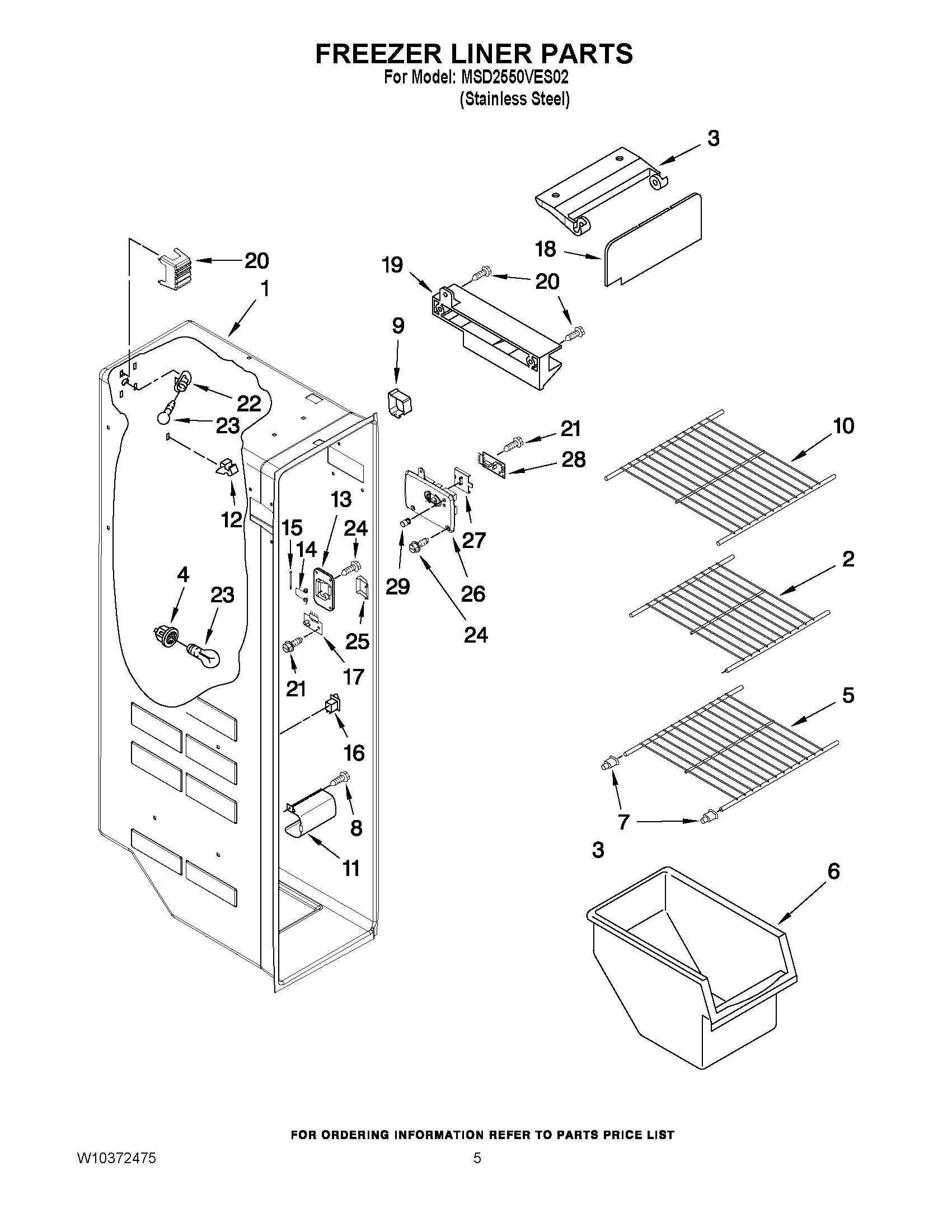 04 - FREEZER LINER PARTS
