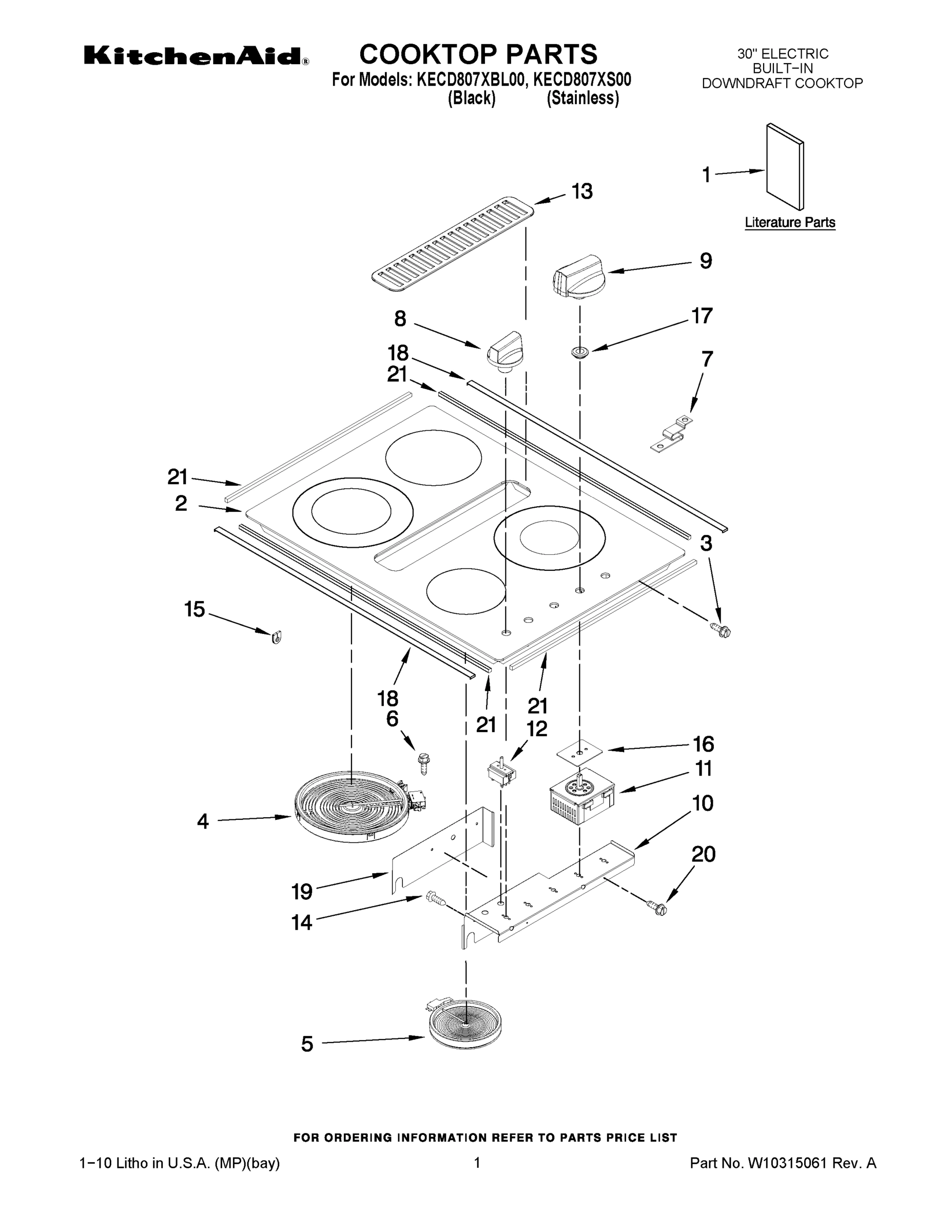 01 - COOKTOP PARTS