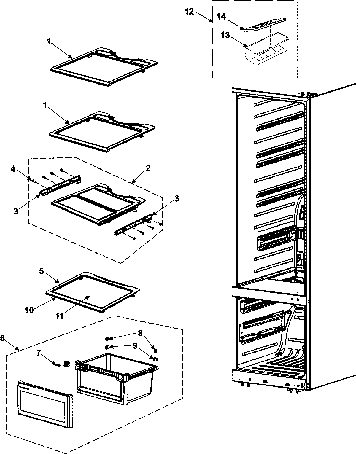 14 - REFRIGERATOR SHELVES