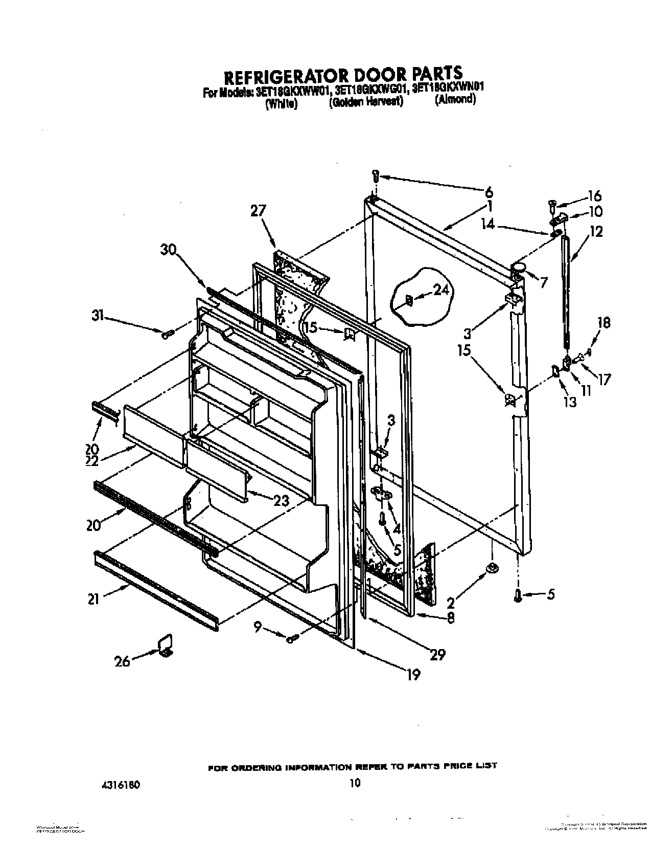 09 - REFRIGERATOR DOOR, NOT ILLUSTRATED