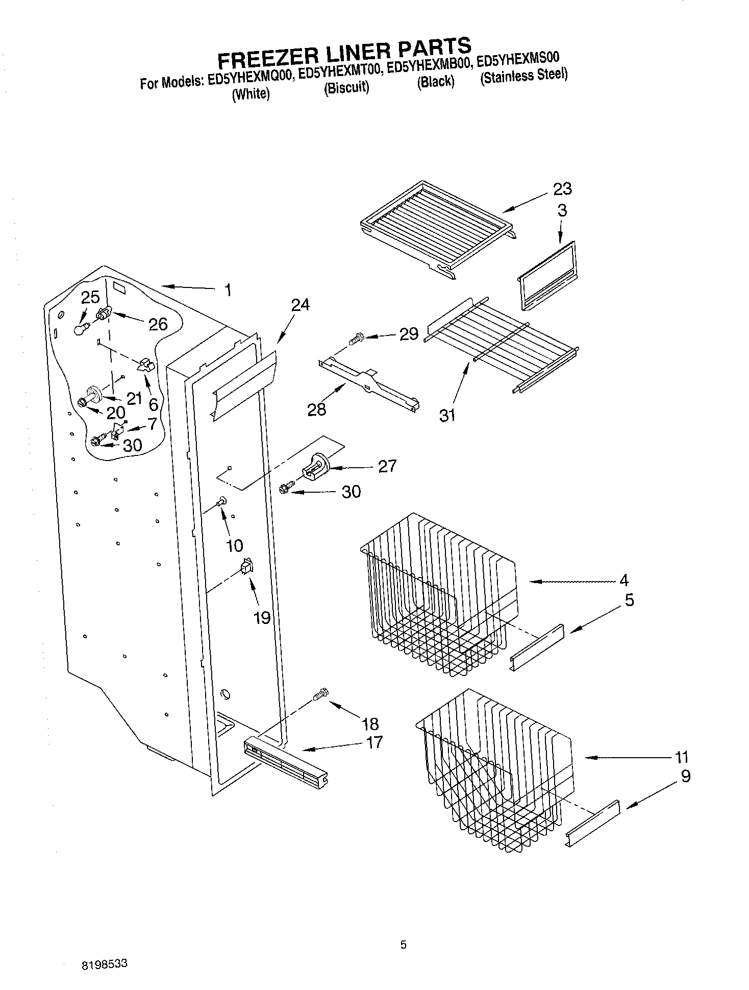 04 - FREEZER LINER PARTS