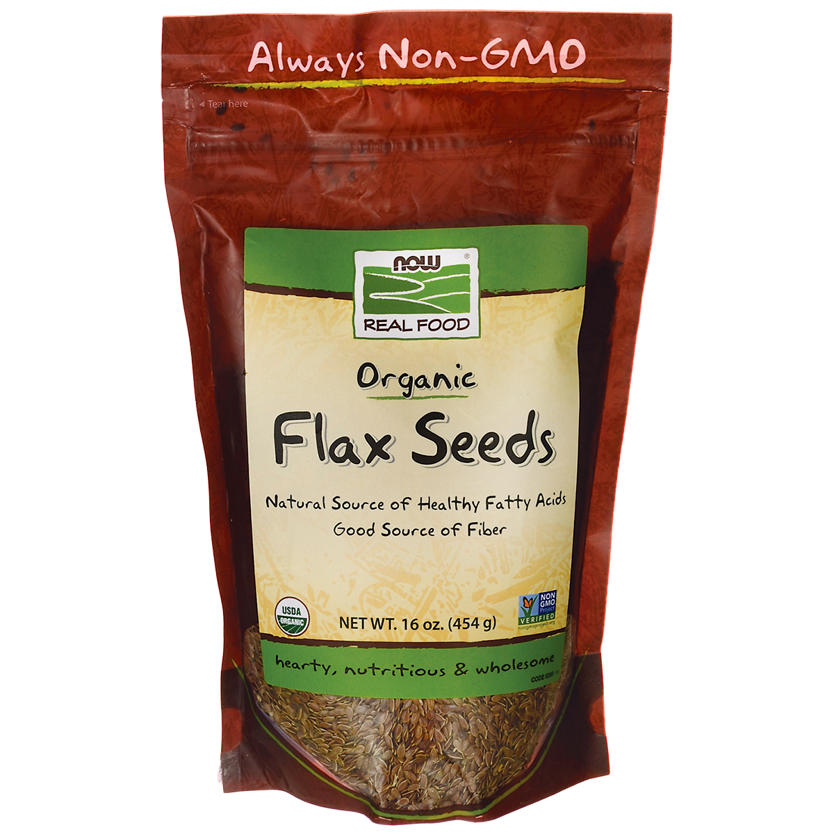 NOW Foods Organic Flax Seed | 16 oz Package