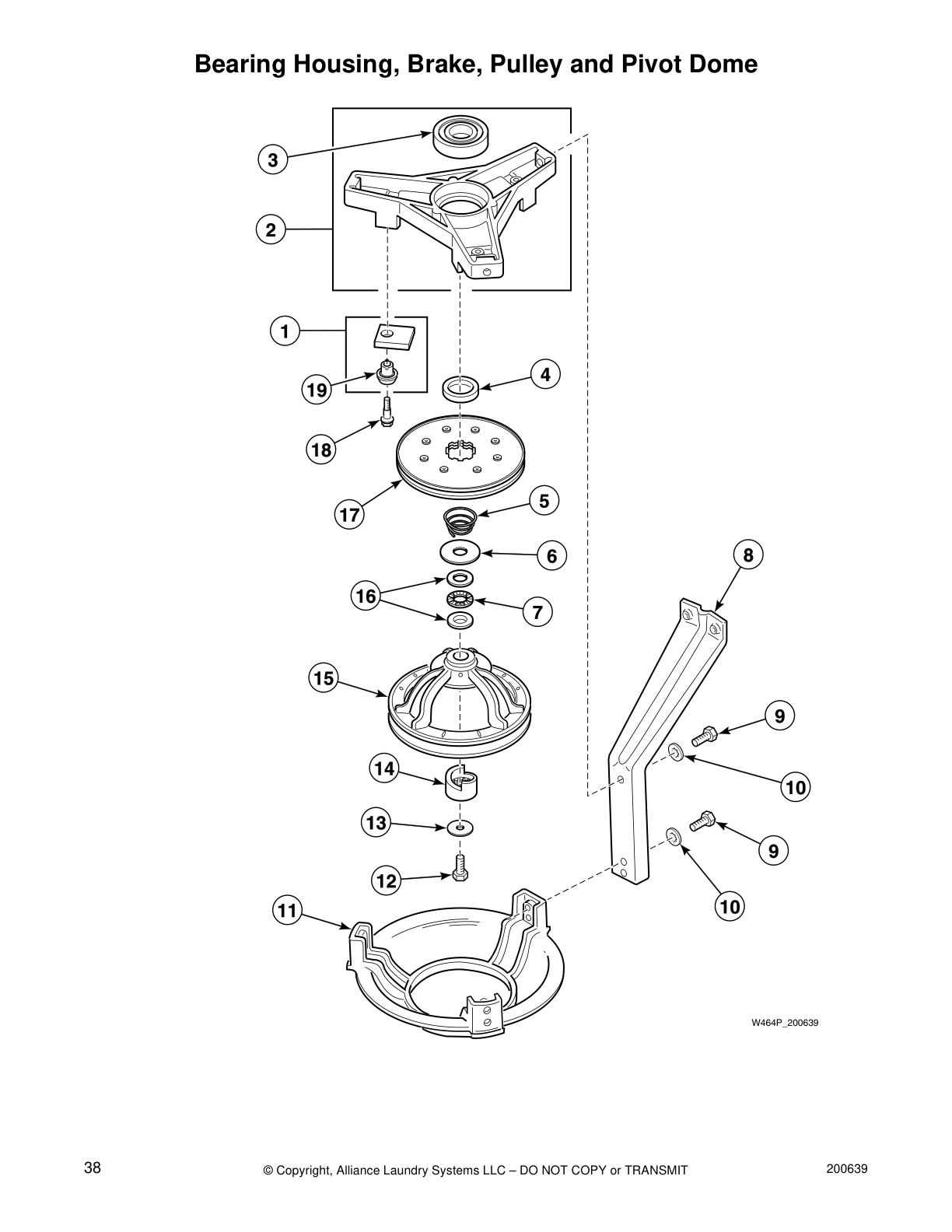 Bearing Housing, Brake, Pulley and Pivot Dome