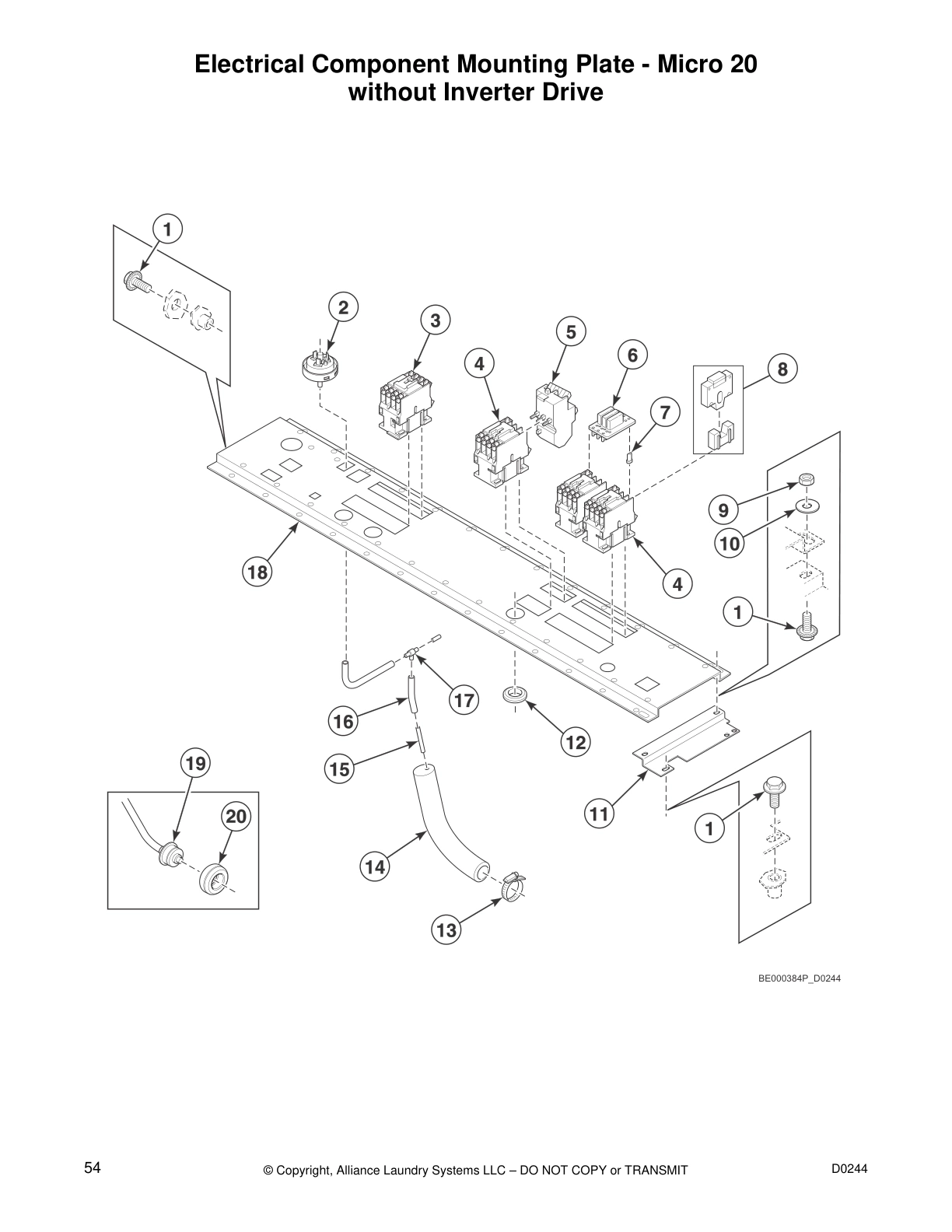 Electrical Component Mounting Plate - Micro 20
without Inverter Drive