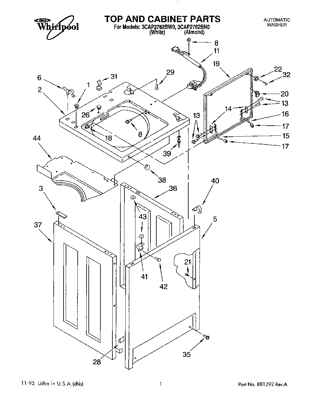 01 - TOP AND CABINET, LIT/OPTIONAL