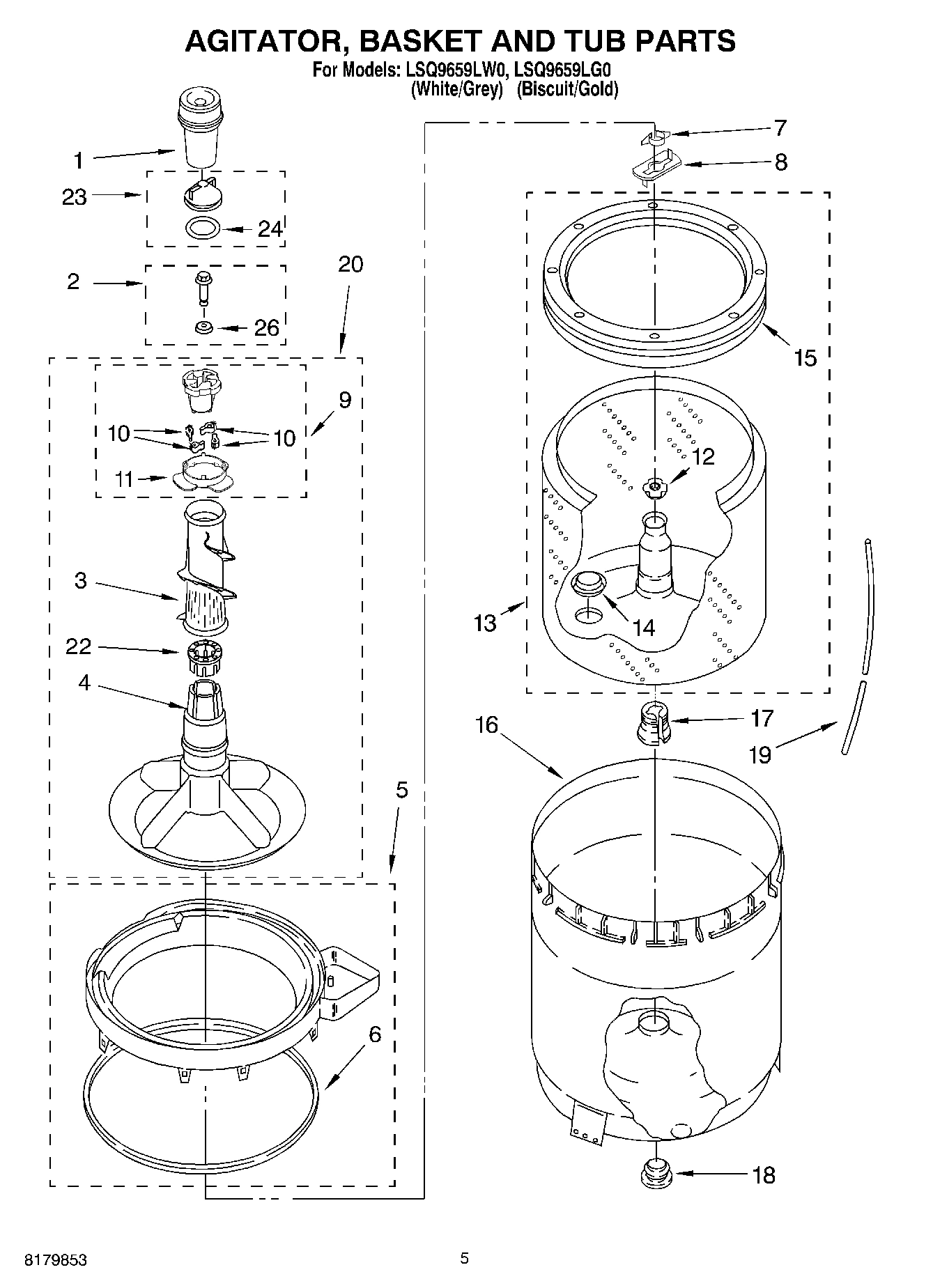 03 - AGITATOR, BASKET AND TUB