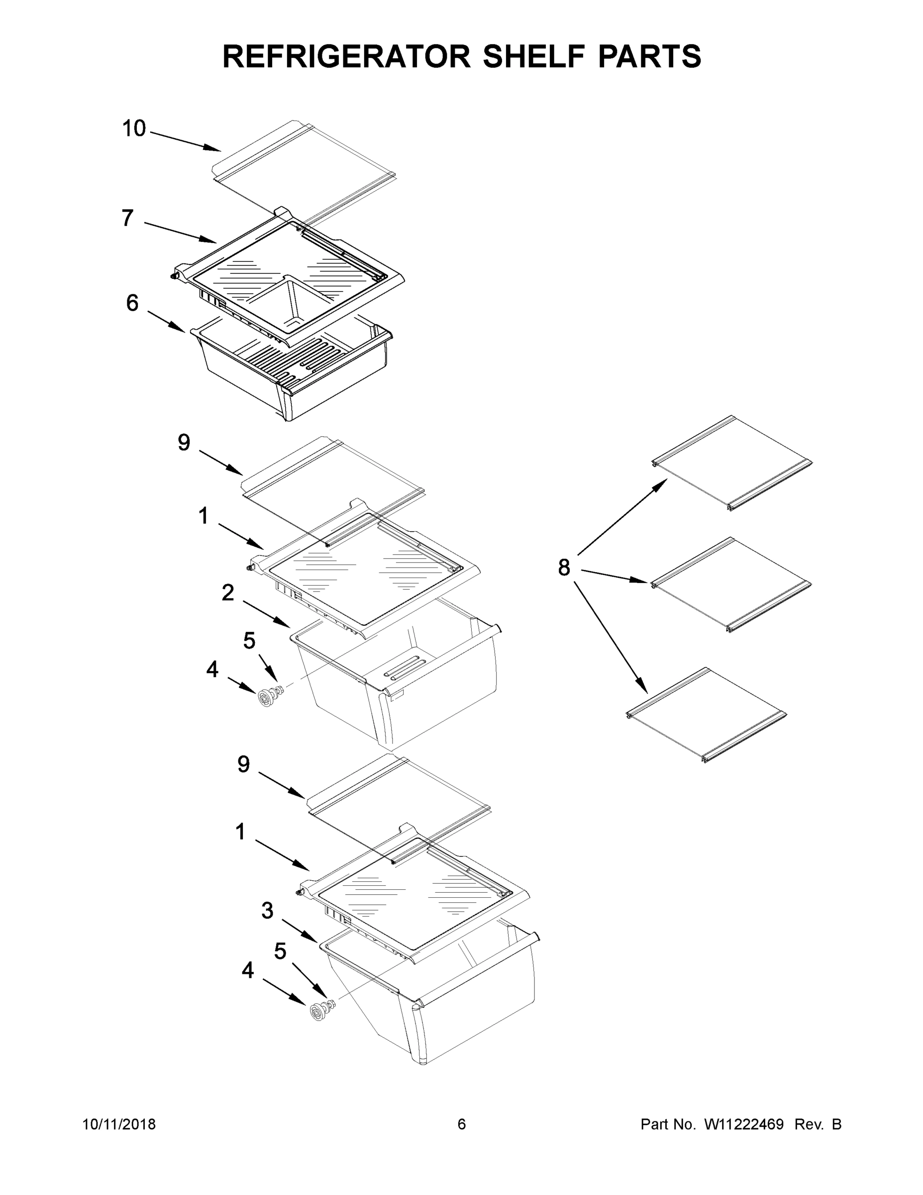 04 - REFRIGERATOR SHELF PARTS