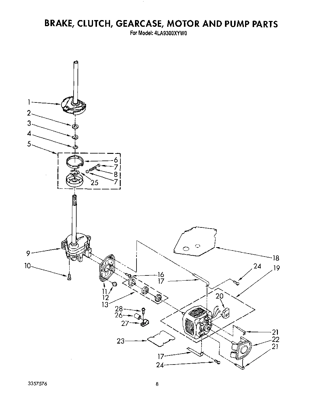 07 - BRAKE, CLUTCH, GEARCASE, MOTOR AND PUMP