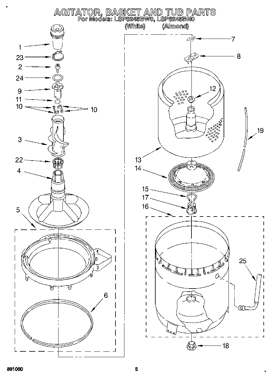 04 - AGITATOR, BASKET AND TUB