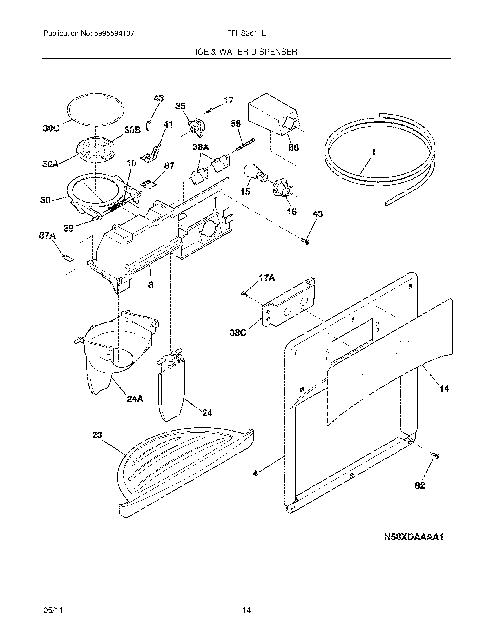 15 - ICE & WATER DISPENSER