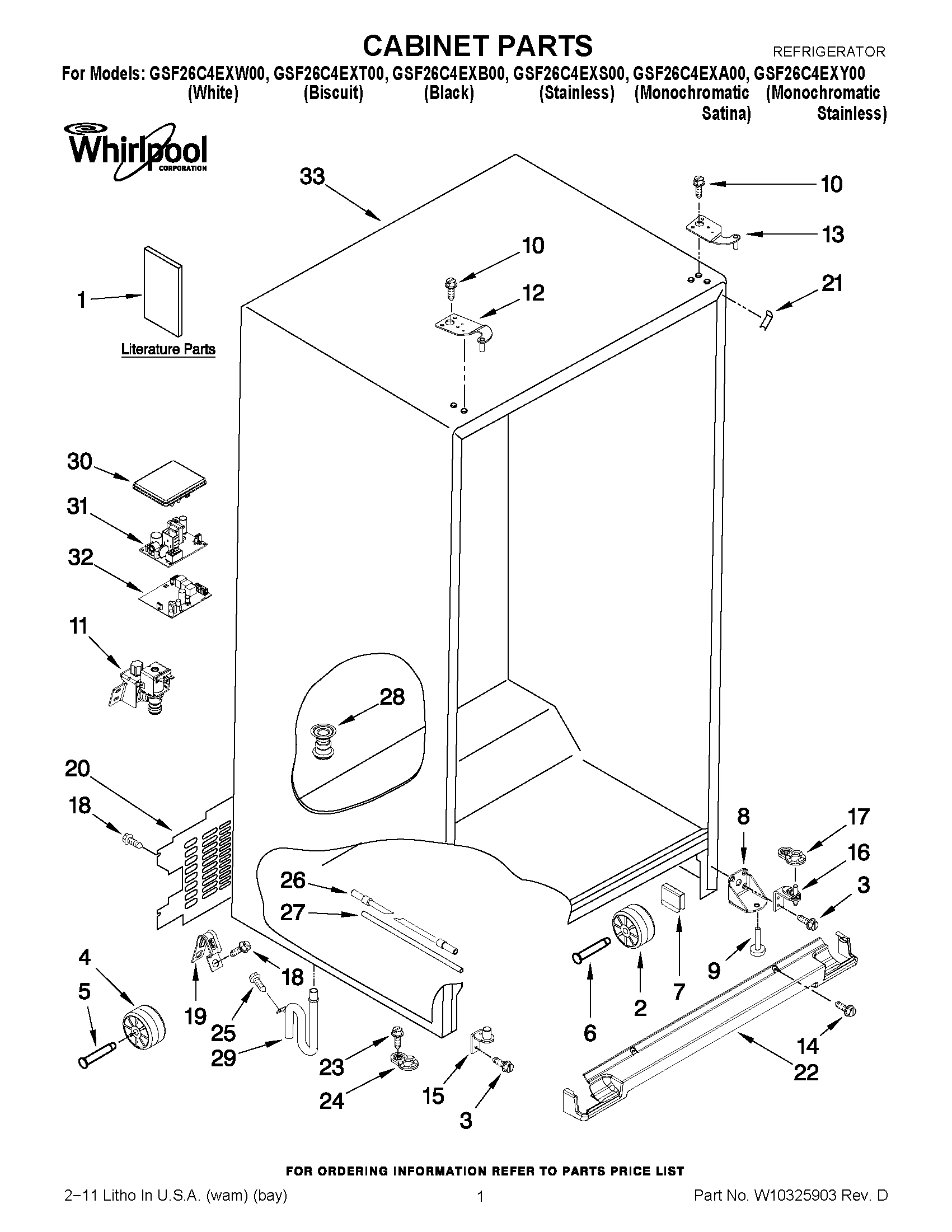 01 - CABINET PARTS