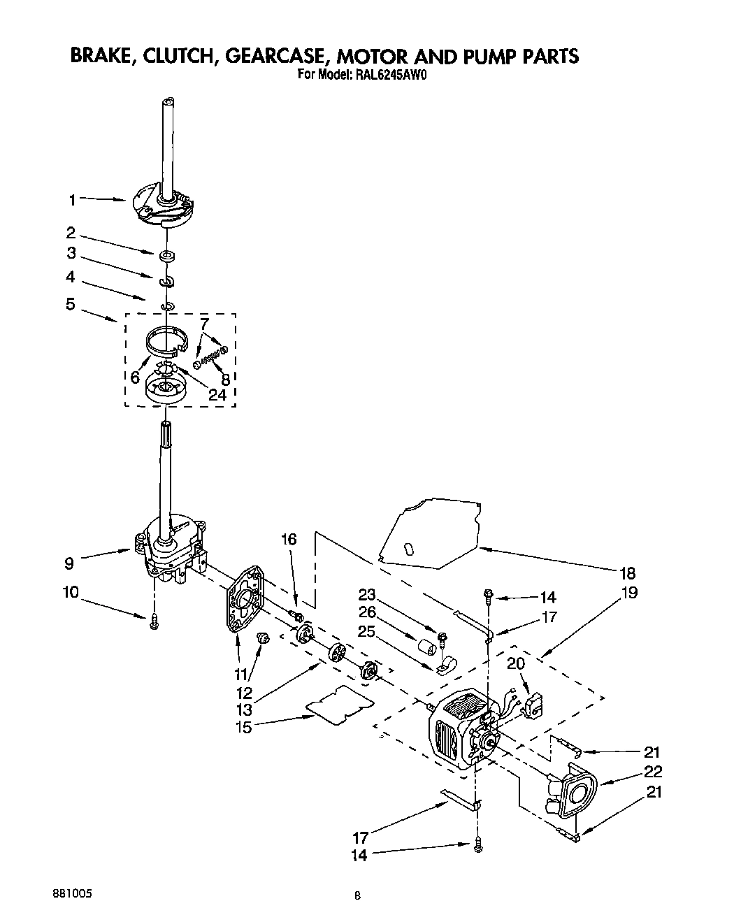 07 - BRAKE, CLUTCH, GEARCASE, MOTOR AND PUMP