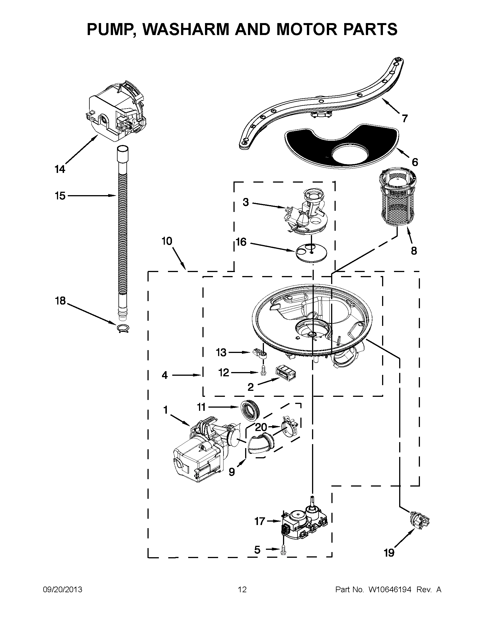 07 - PUMP, WASHARM AND MOTOR PARTS