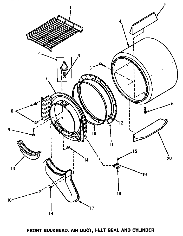 03 - FR BLKHD, AIR DUCT, FELT SEAL & CYLINDER