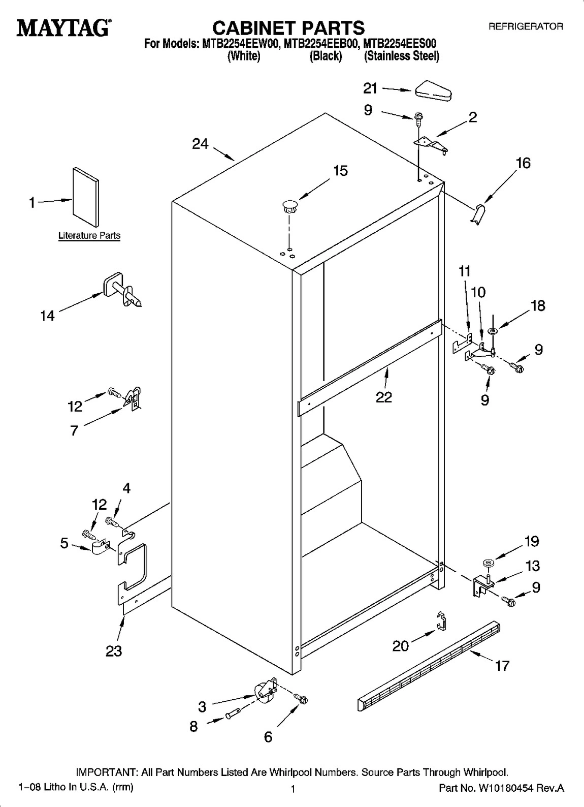 01 - CABINET PARTS