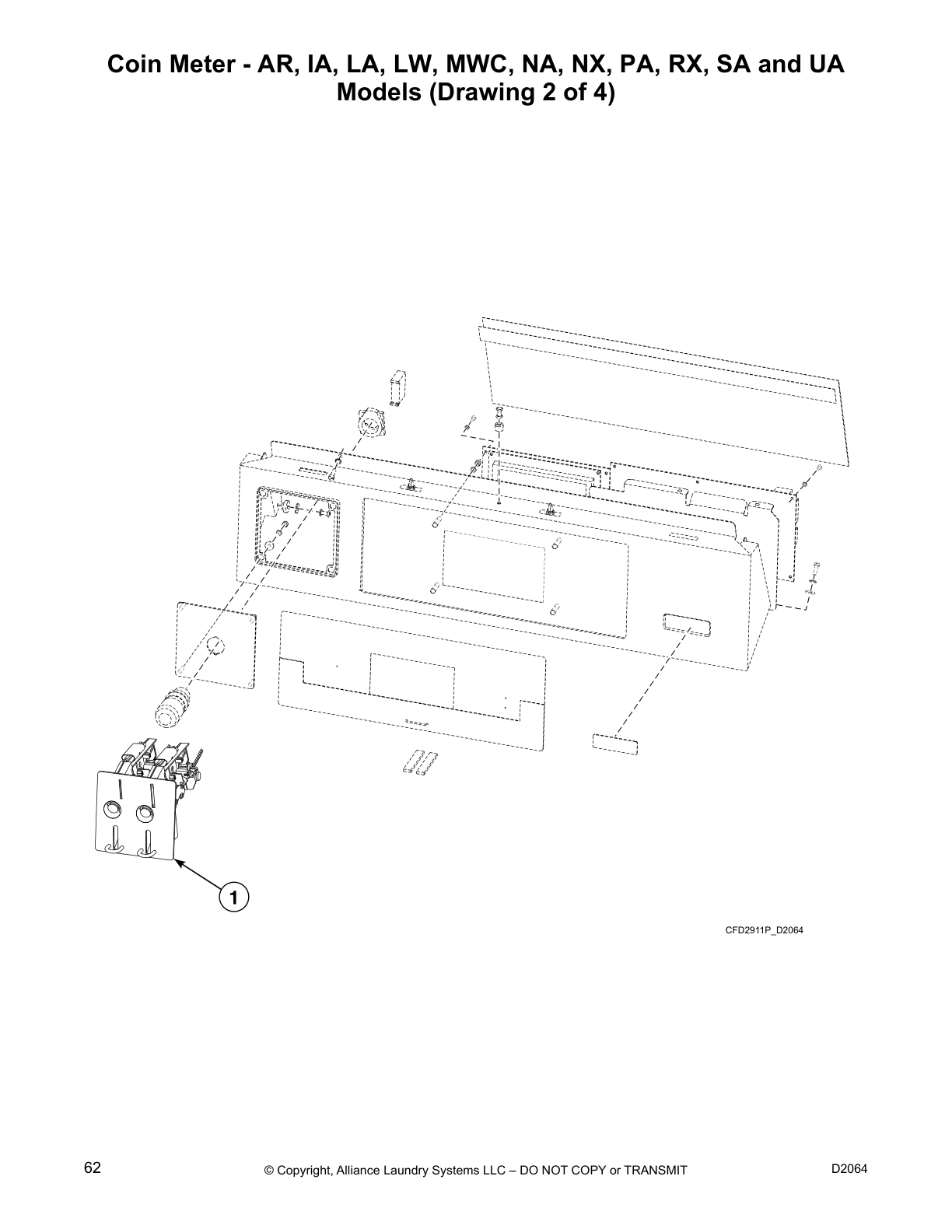 Coin Meter - AR, IA, LA, LW, MWC, NA, NX, PA, RX, SA and UA
Models (Drawing 2 of 4)
