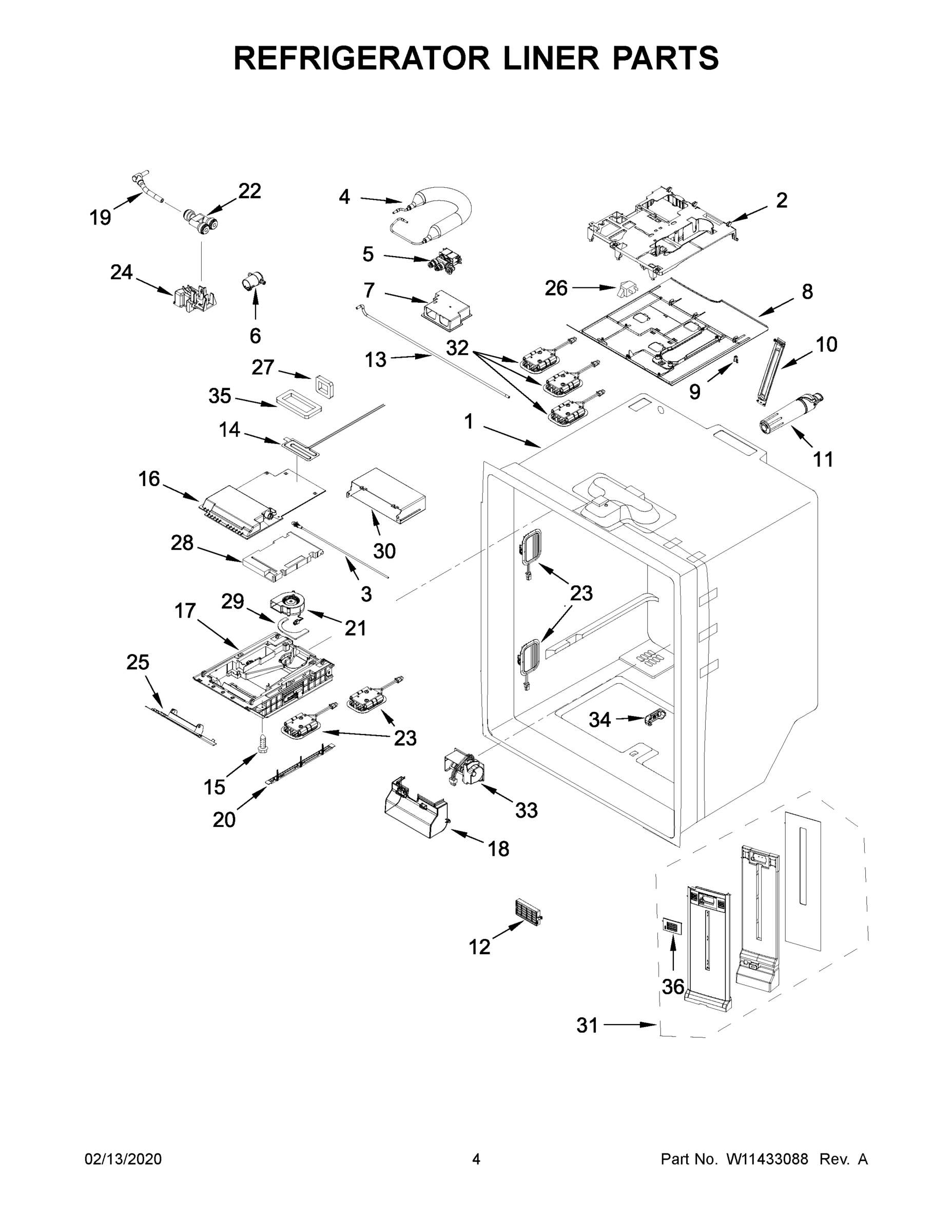 03 - REFRIGERATOR LINER PARTS