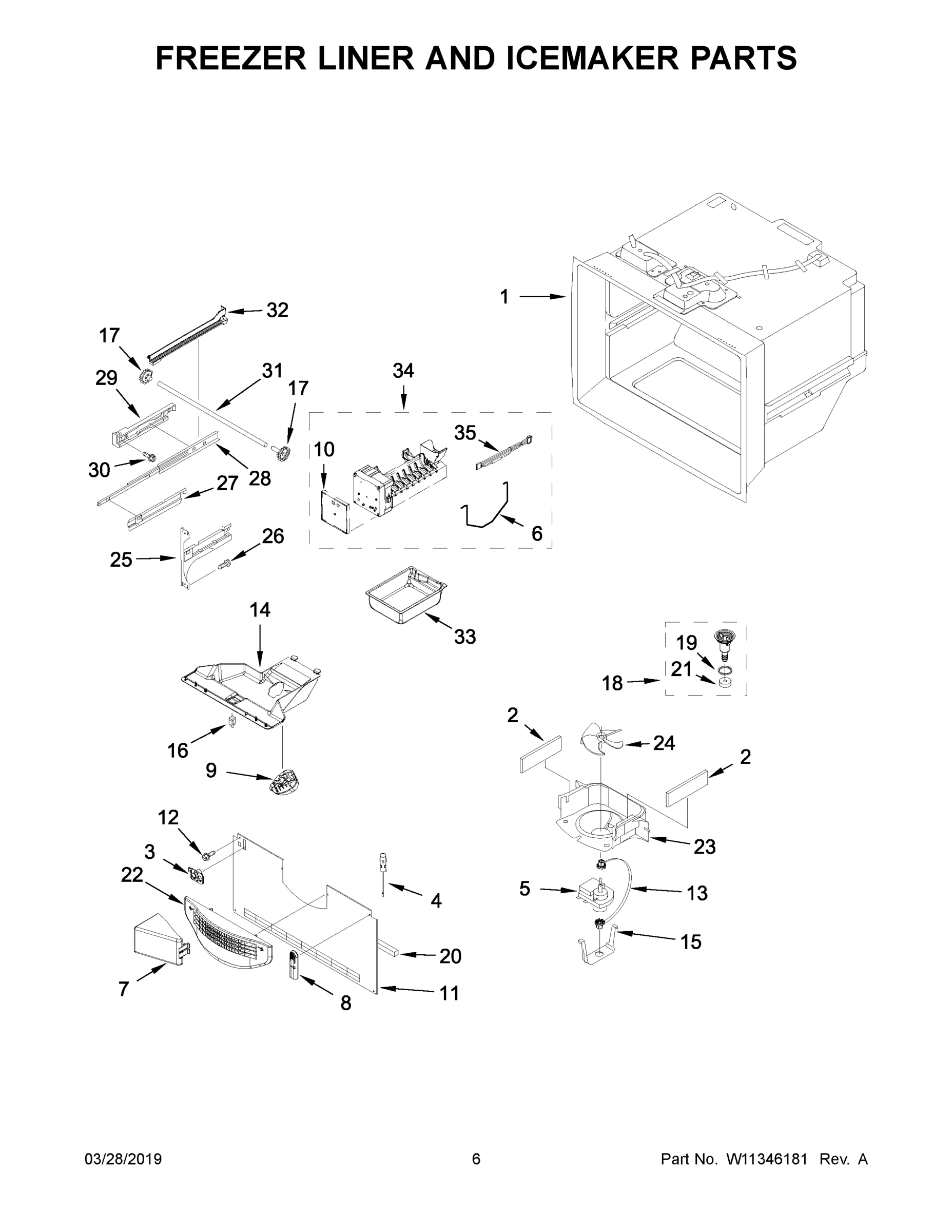 04 - FREEZER LINER AND ICEMAKER PARTS